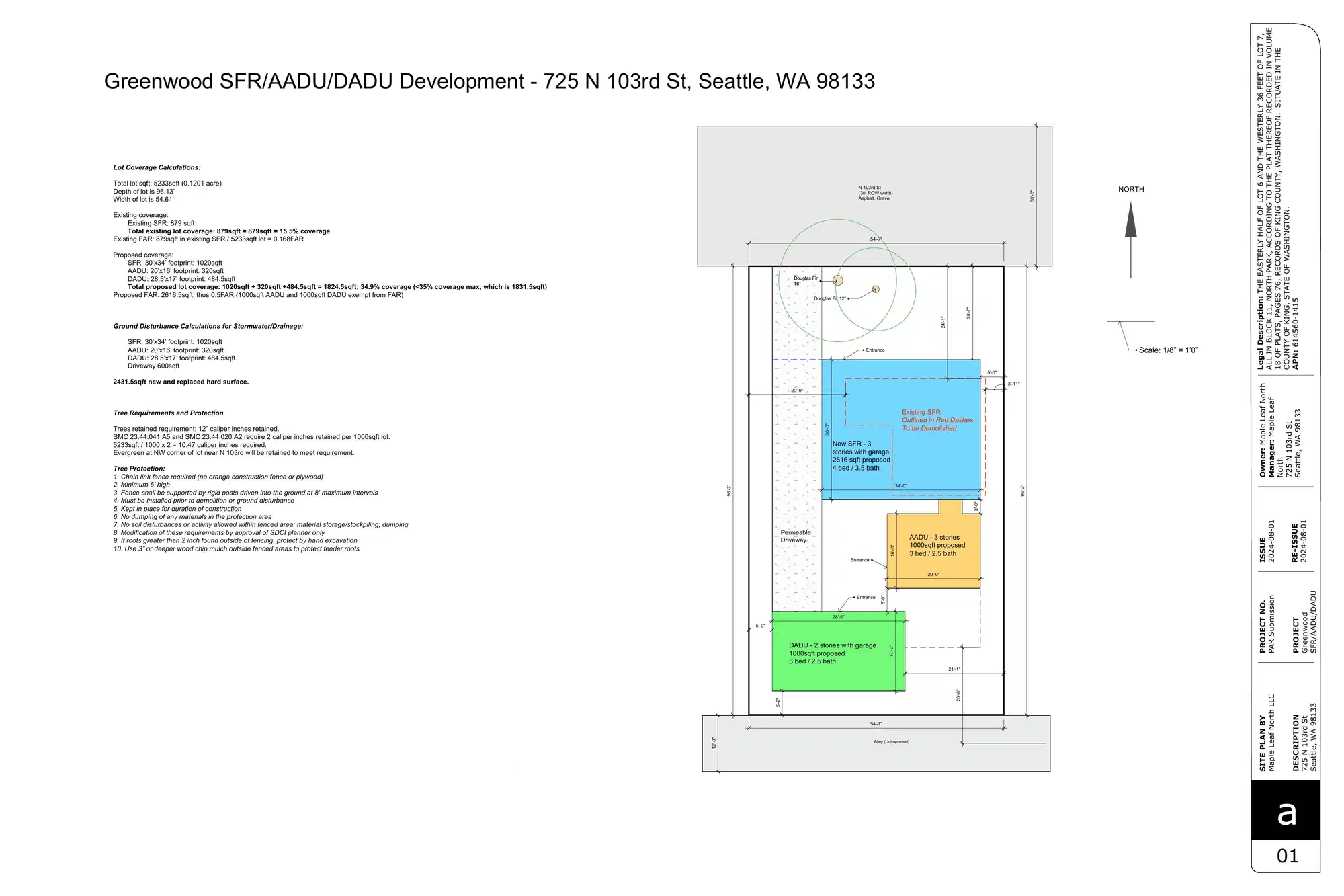 Site plan for 725 A N 103rd St
