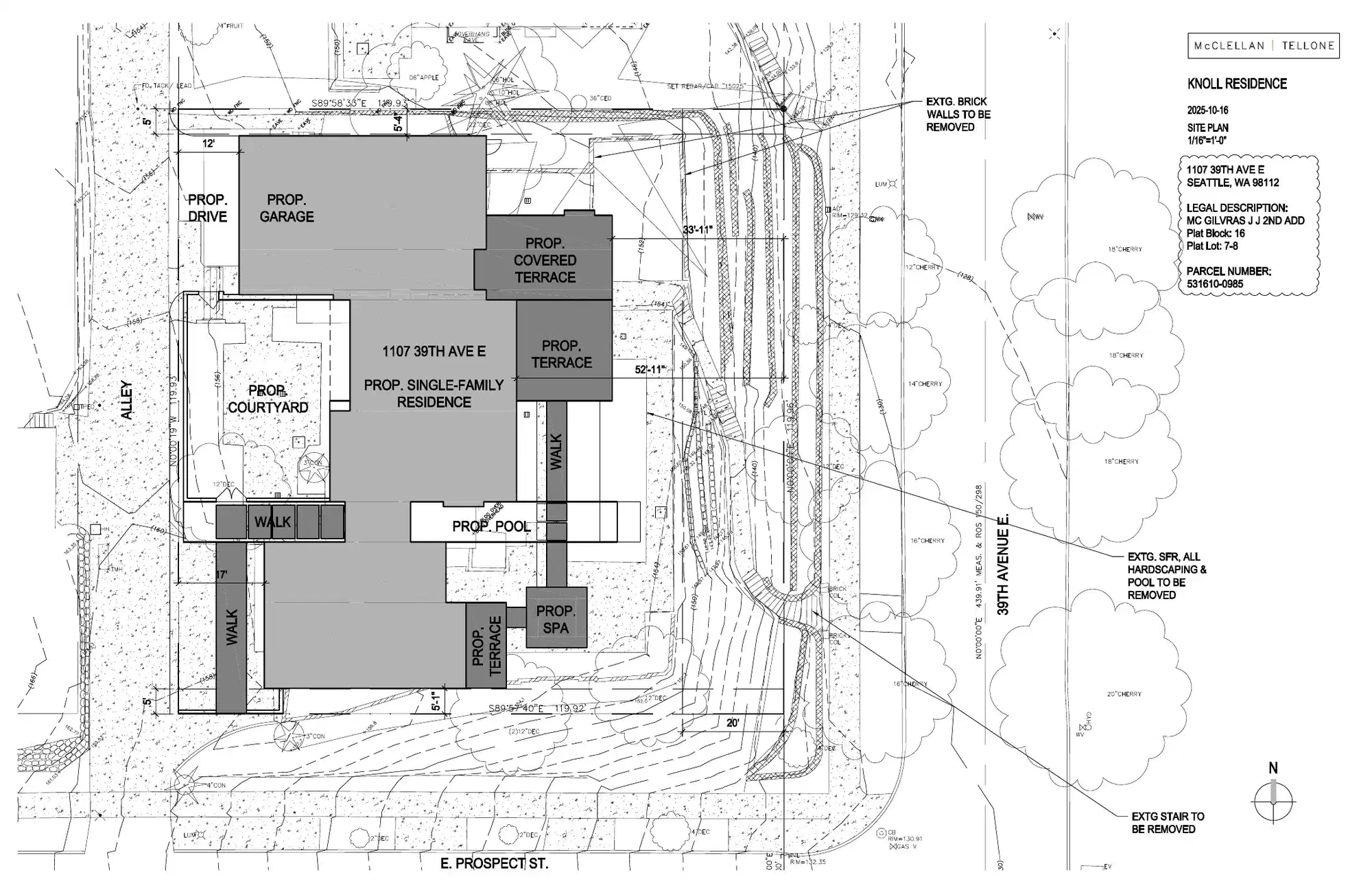 Site plan for 3824 E Prospect St