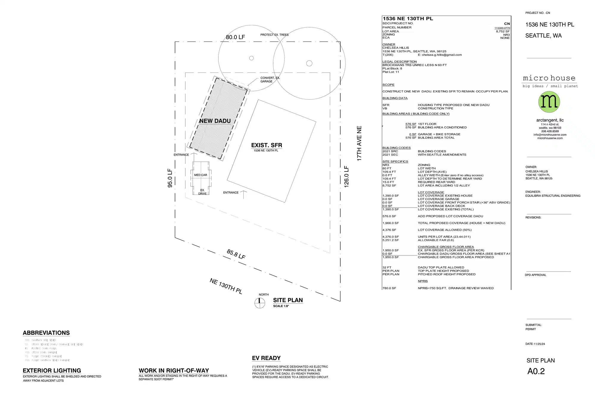 Site plan for 1534 NE 130th Pl