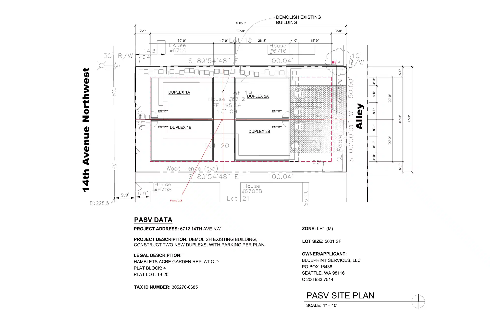 Site plan for 6710 14th Ave NW