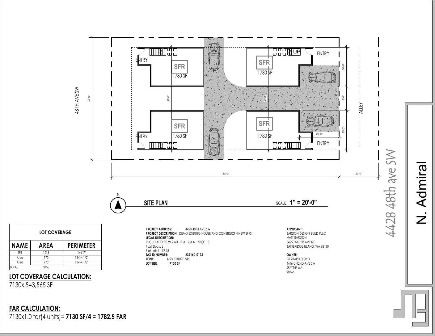 Site plan for 4428 D 48th Ave SW