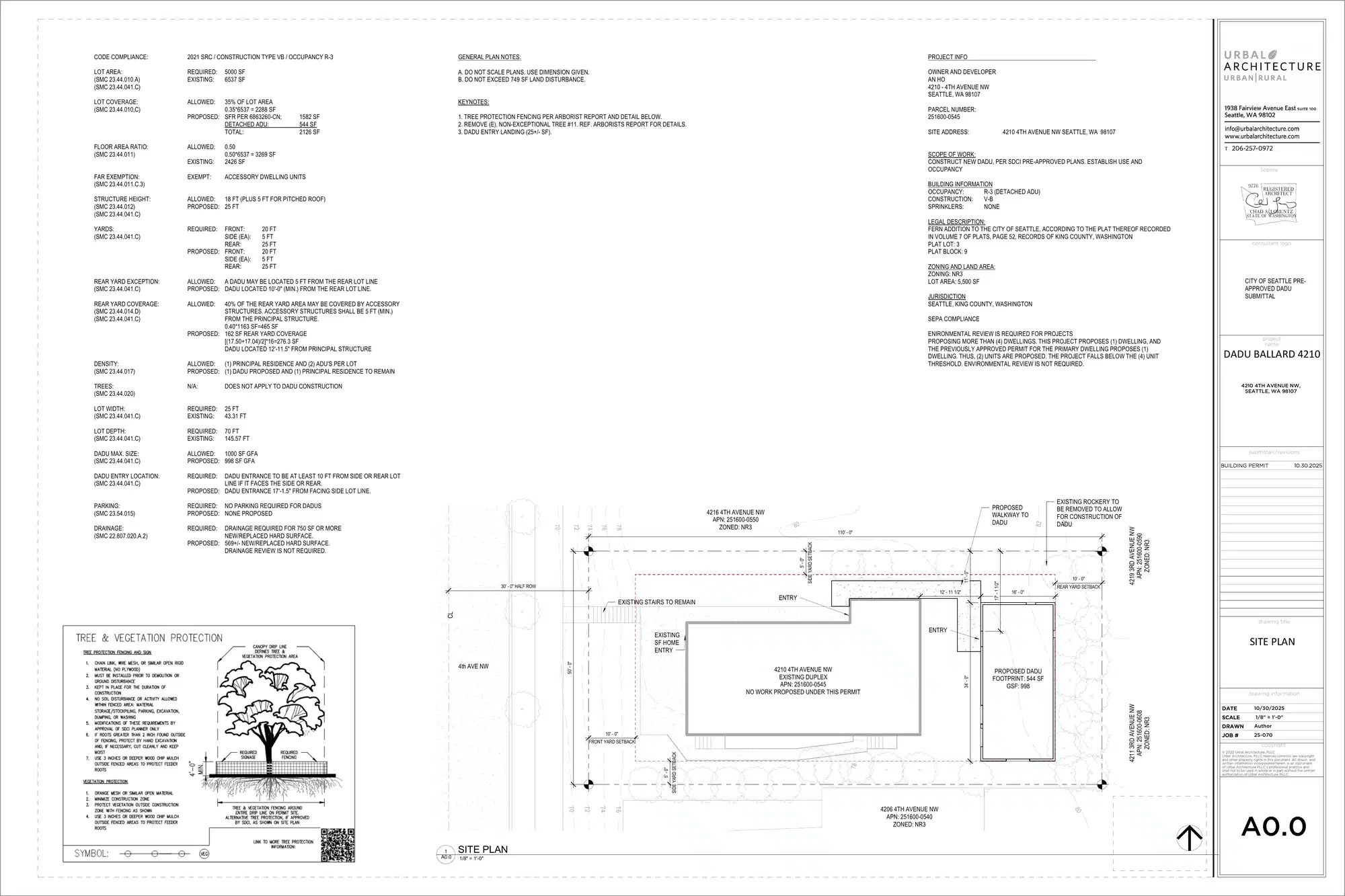 Site plan for 4210 4th Ave NW