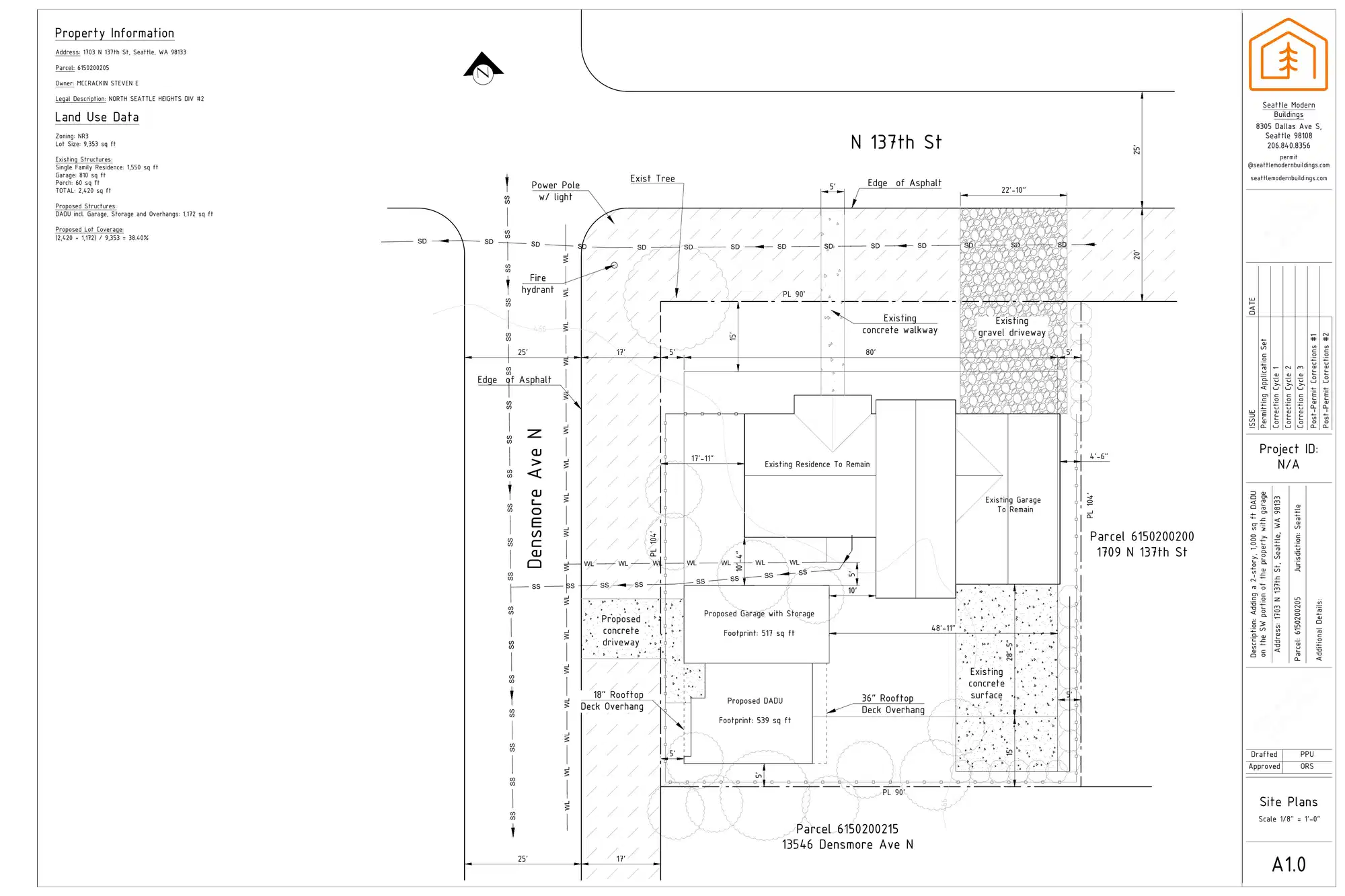 Site plan for 1703 N 137th St