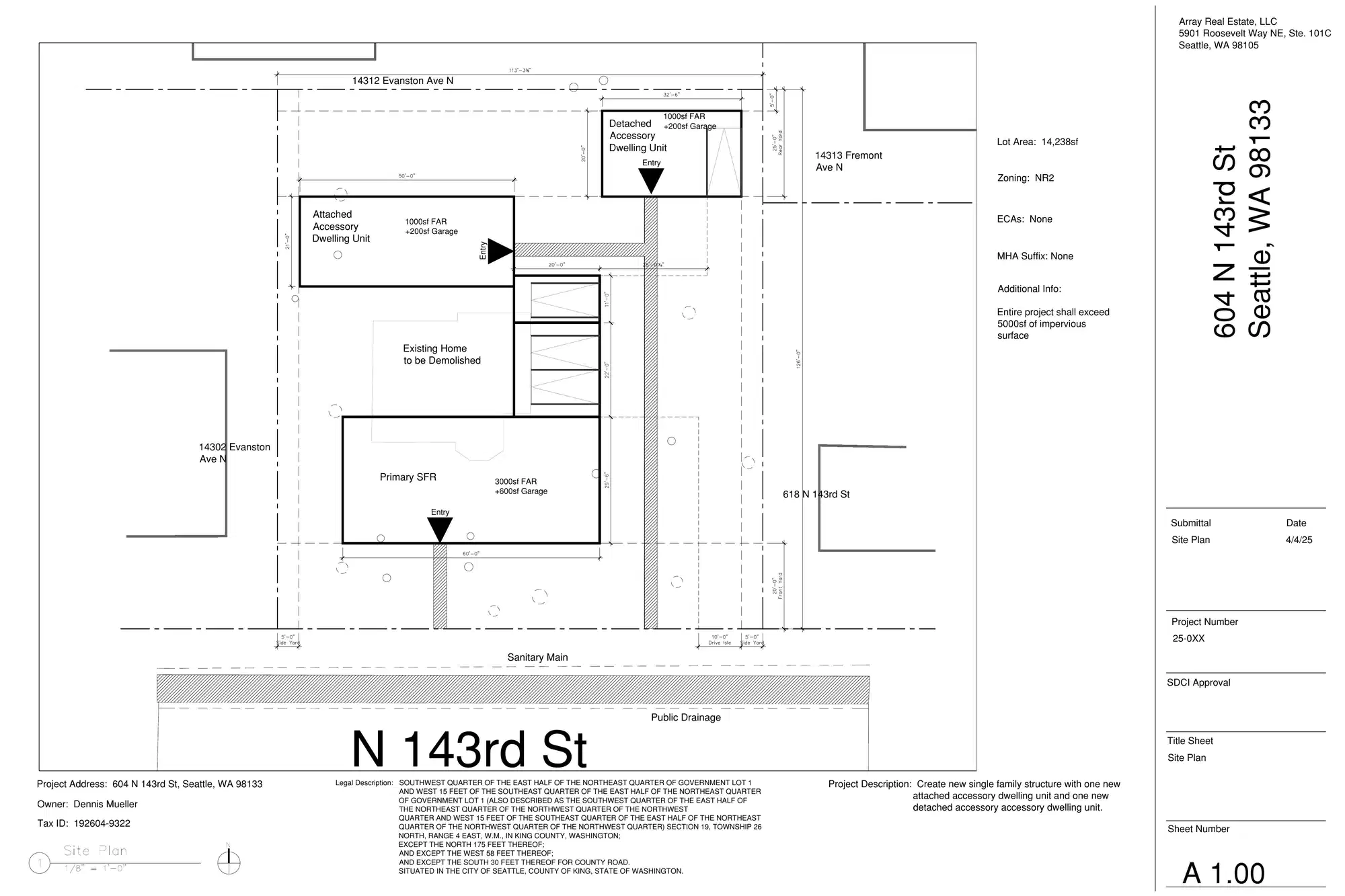 Site plan for 608 N 143rd St