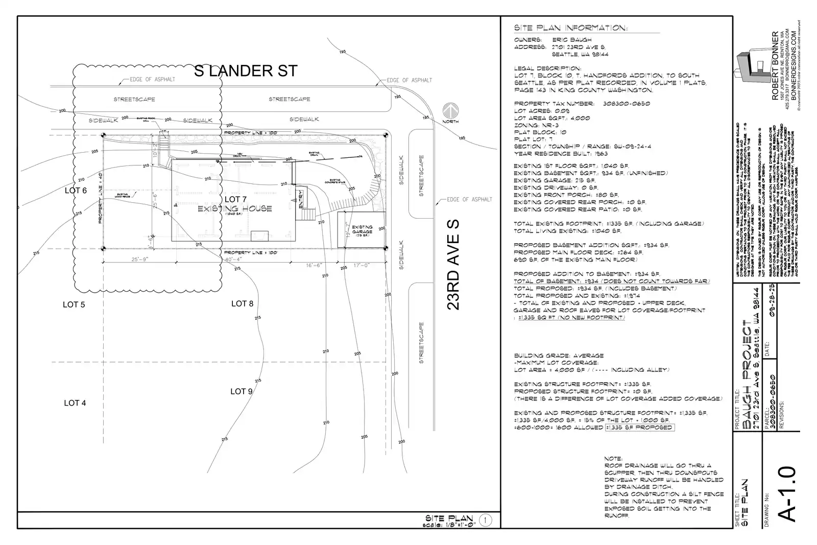 Site plan for 2701 23rd Ave S