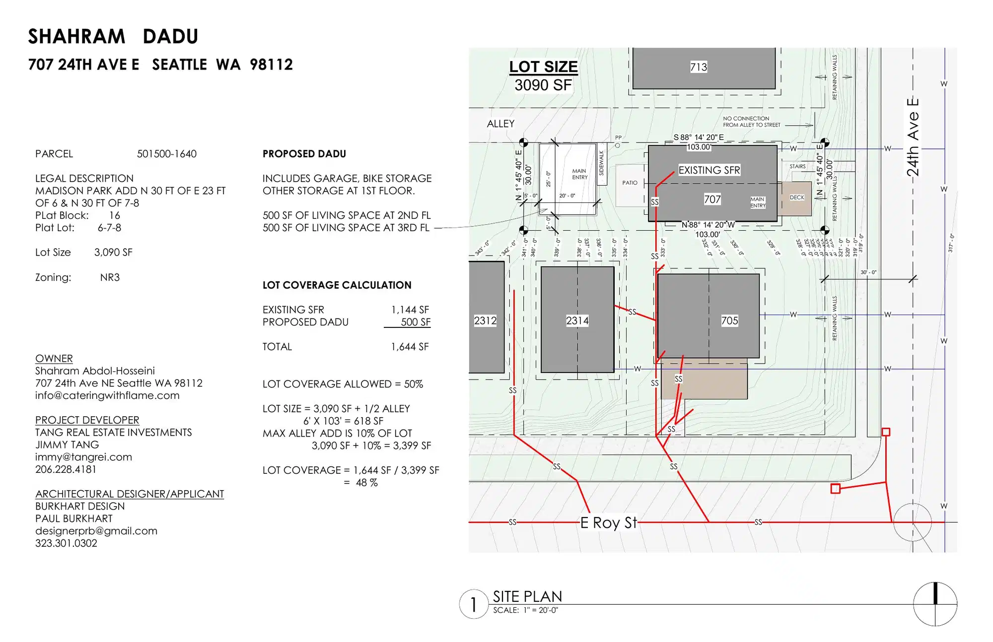 Site plan for 709 24th Ave E