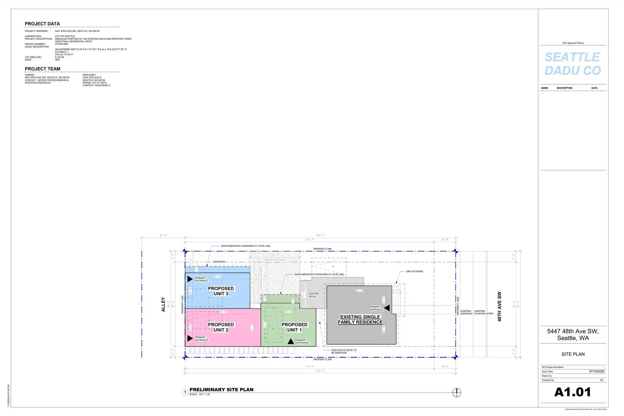Site plan for 5445 48th Ave SW