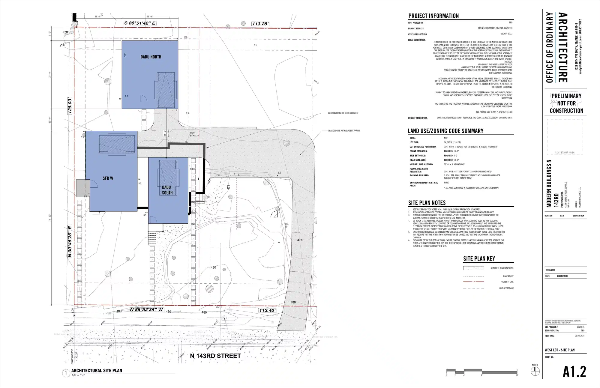 Site plan for 612 N 143rd St