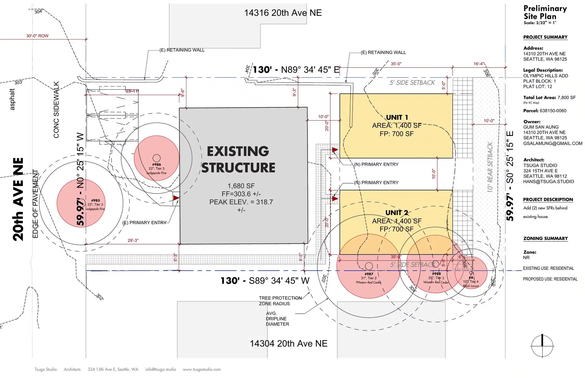 Site plan for 14306 20th Ave NE