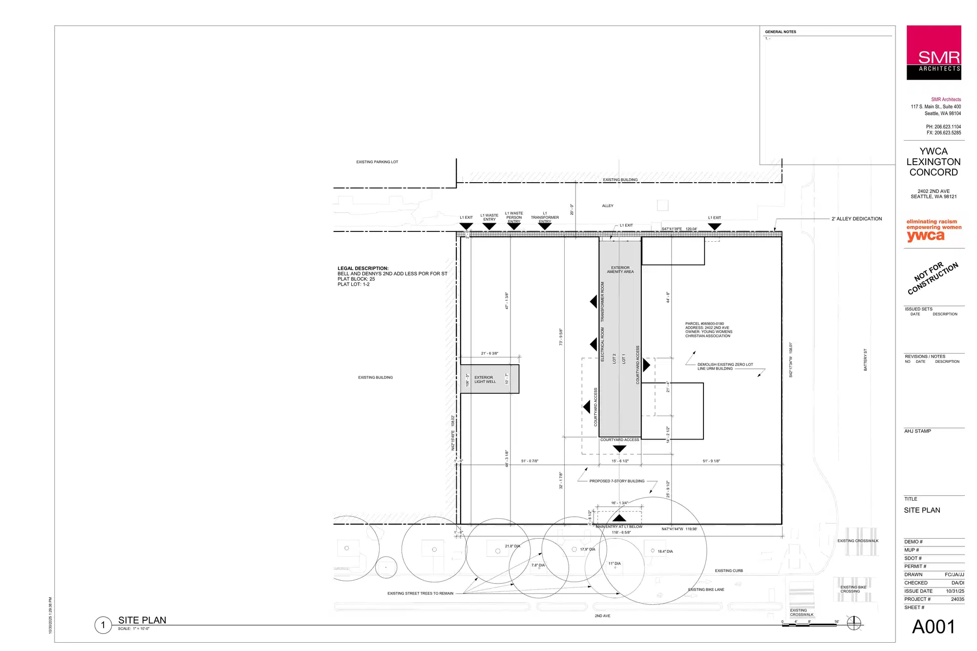 Site plan for 2402 2nd Ave