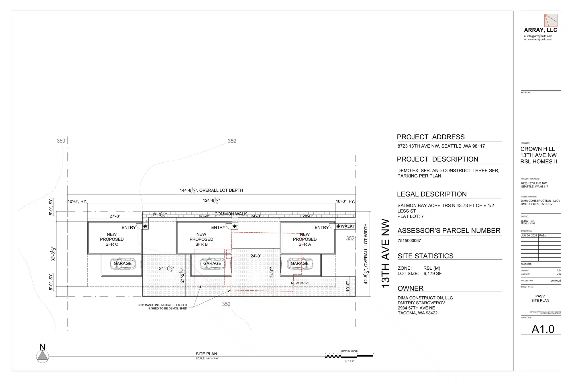 Site plan for 8723 13th Ave NW