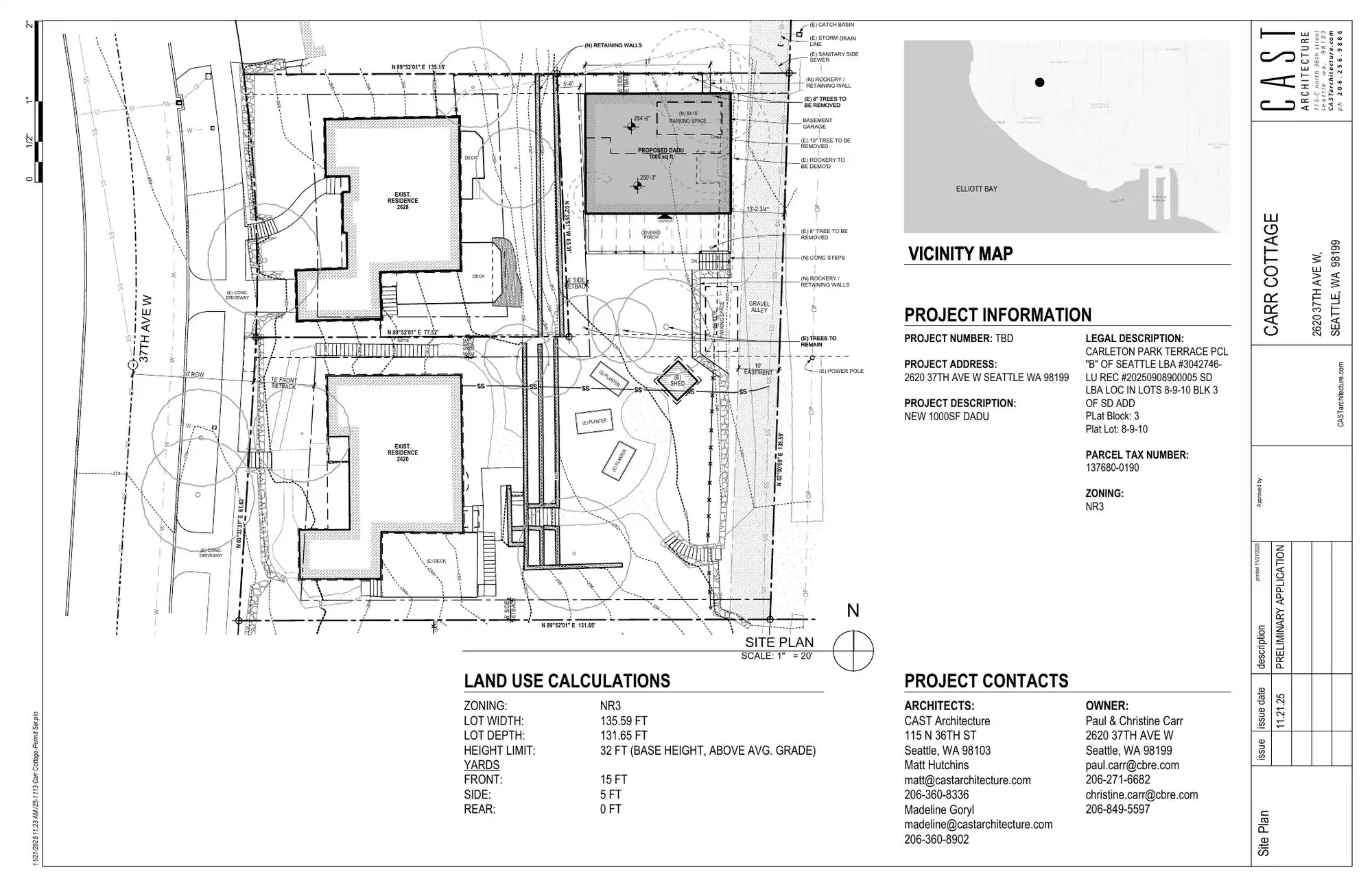 Site plan for 2620 37th Ave W