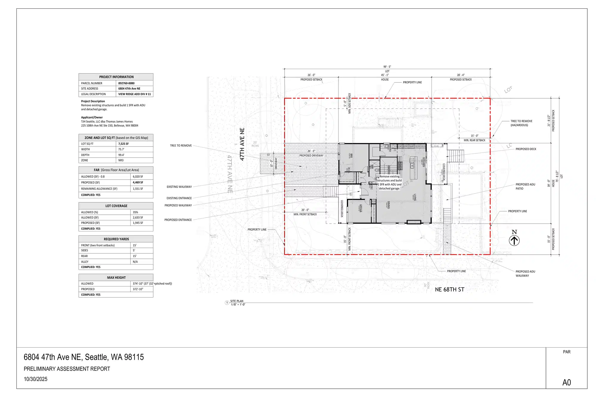 Site plan for 6804 47th Ave NE
