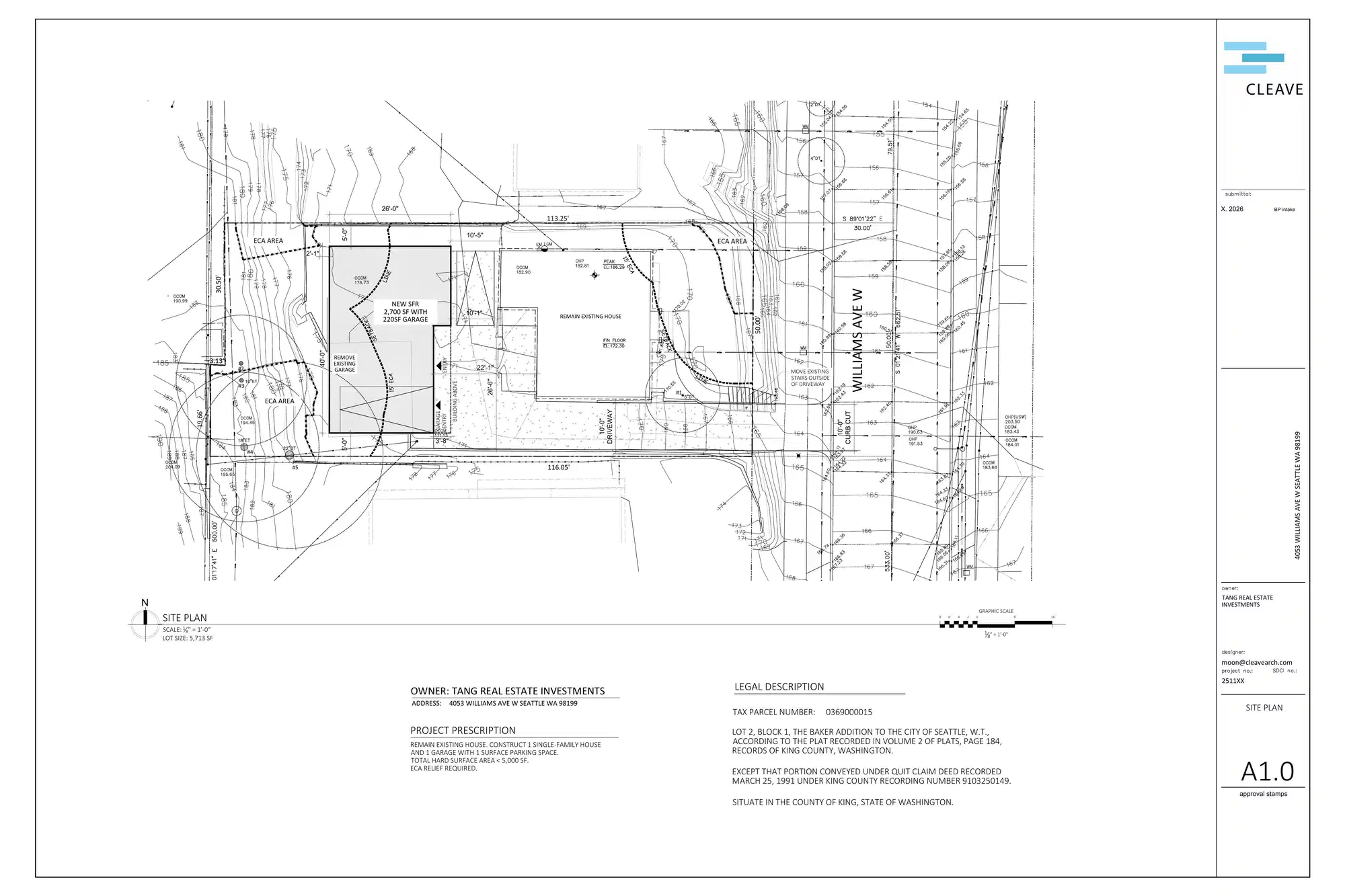 Site plan for 4051 Williams Ave W