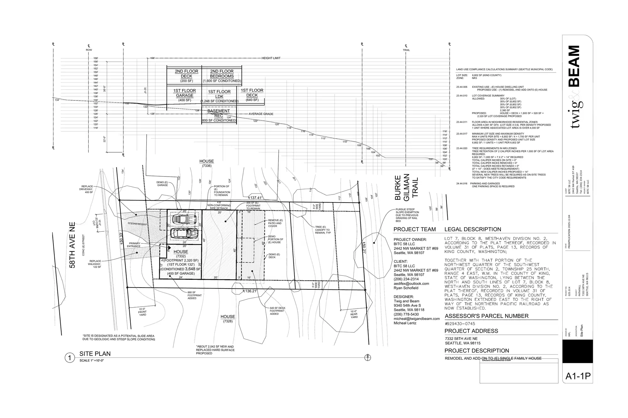 Site plan for 7332 58th Ave NE