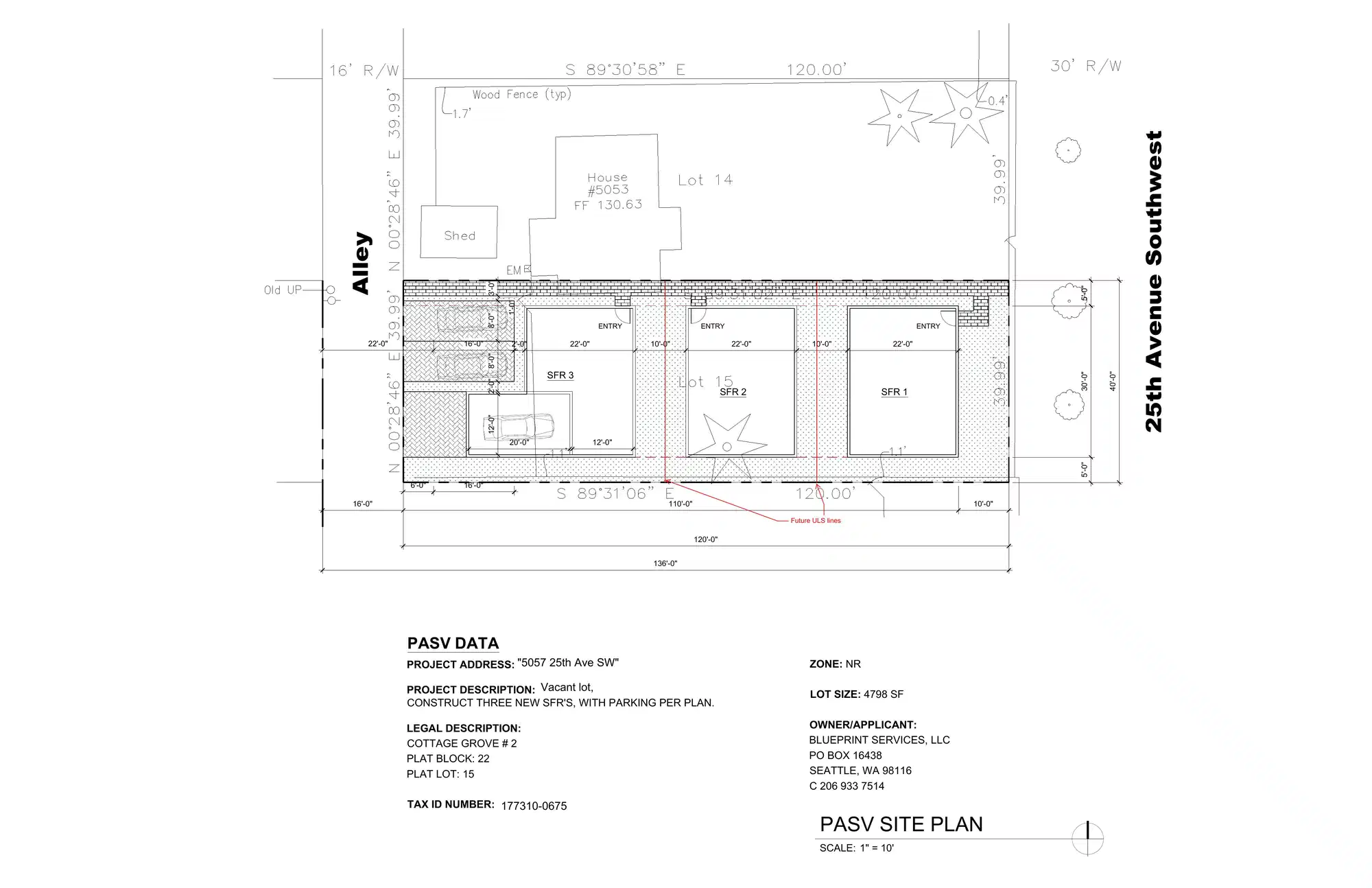 Site plan for 5057 C 25th Ave SW