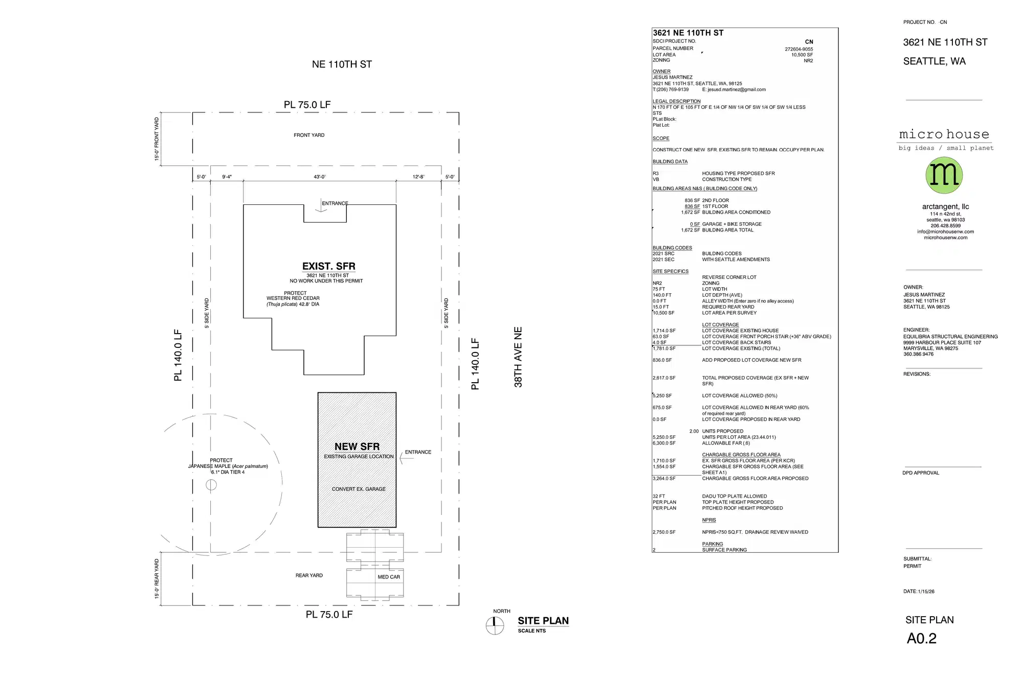 Site plan for 10749 38th Ave NE