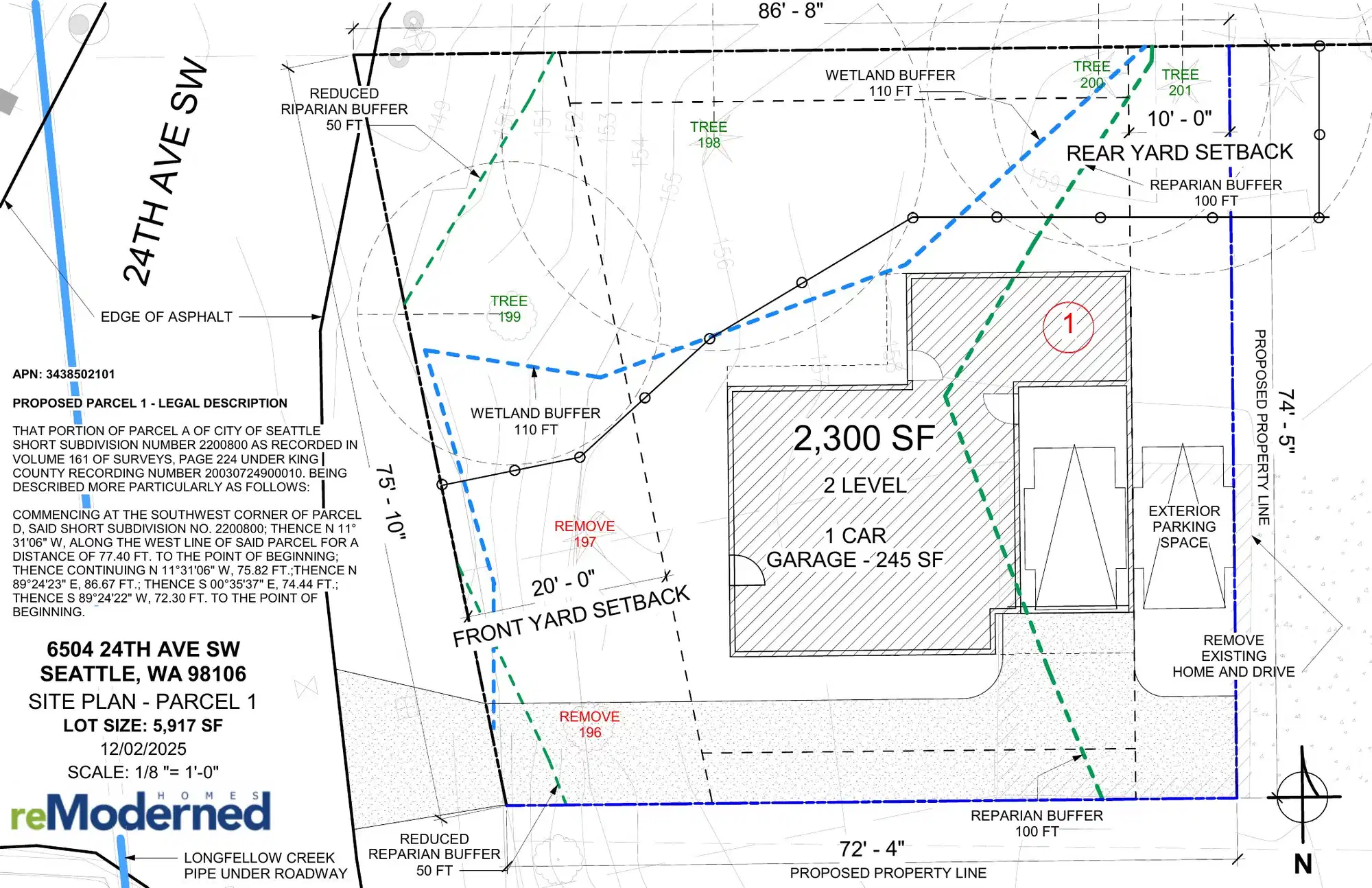 Site plan for 6504 24th Ave SW