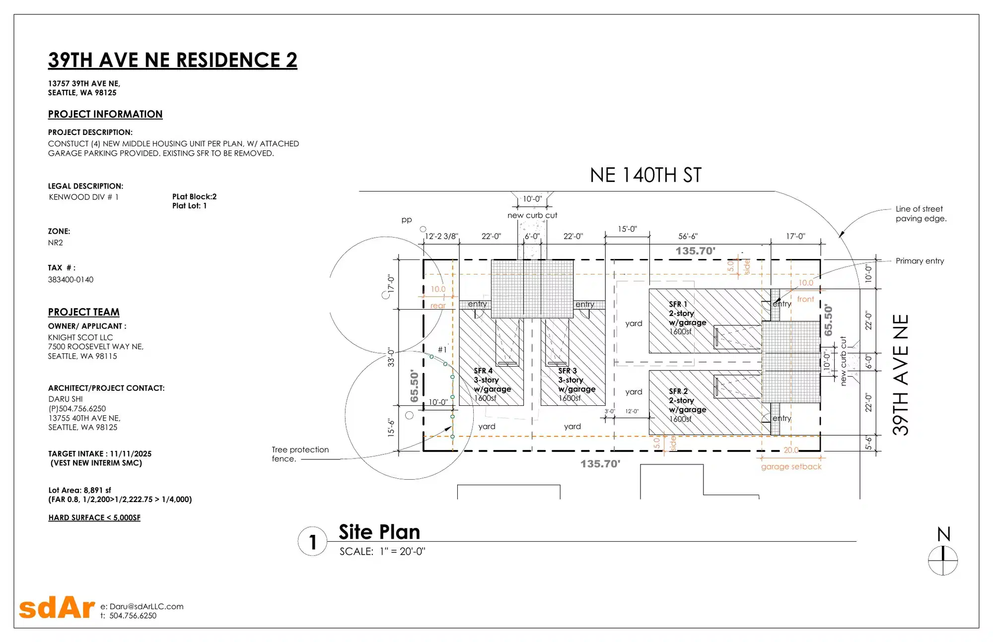 Site plan for 3801 NE 140th St
