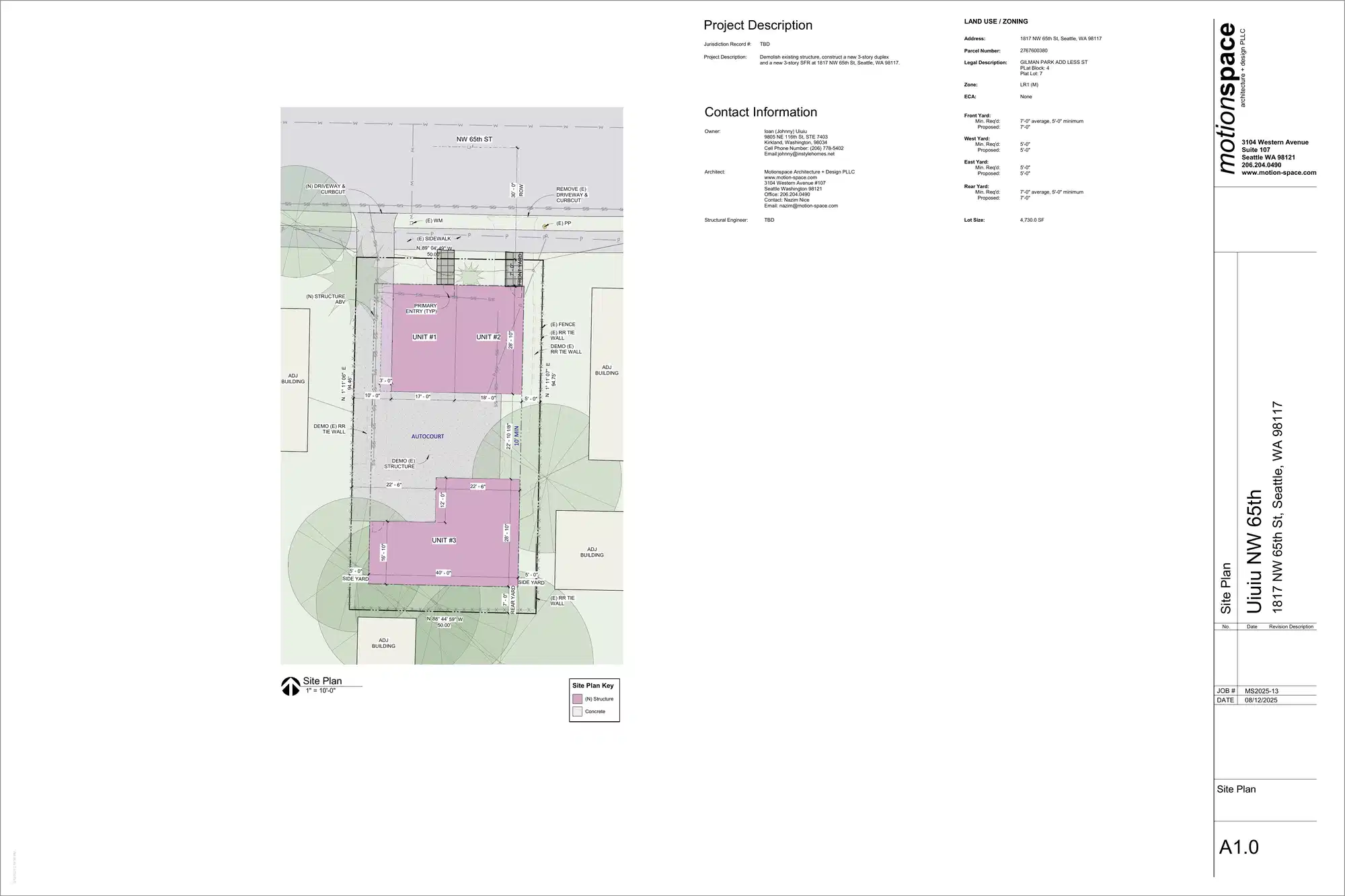 Site plan for 1819 NW 65th St