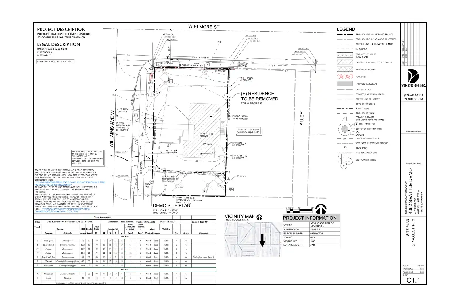 Site plan for 4052 Williams Ave W