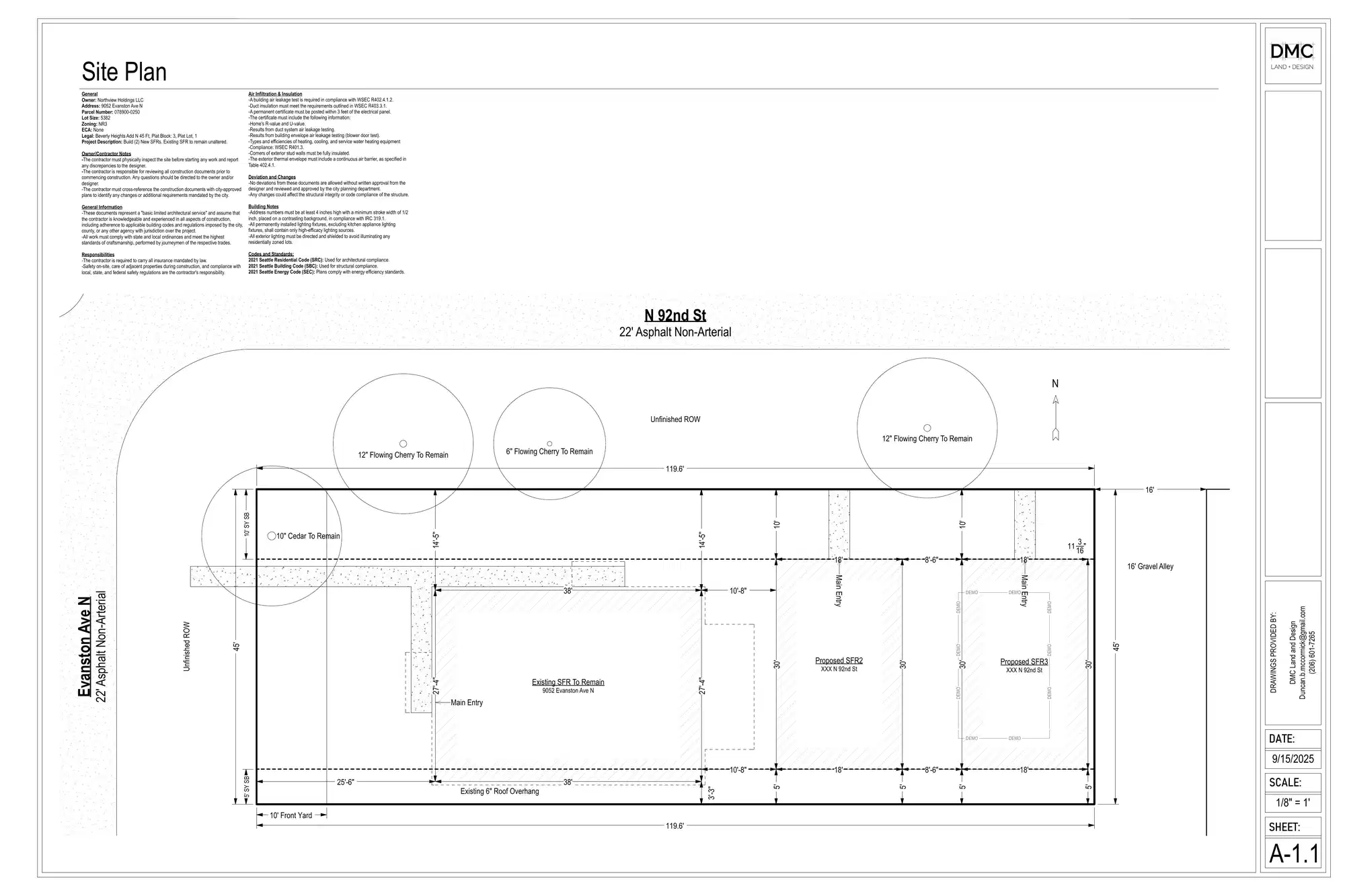 Site plan for 605 N 92nd St
