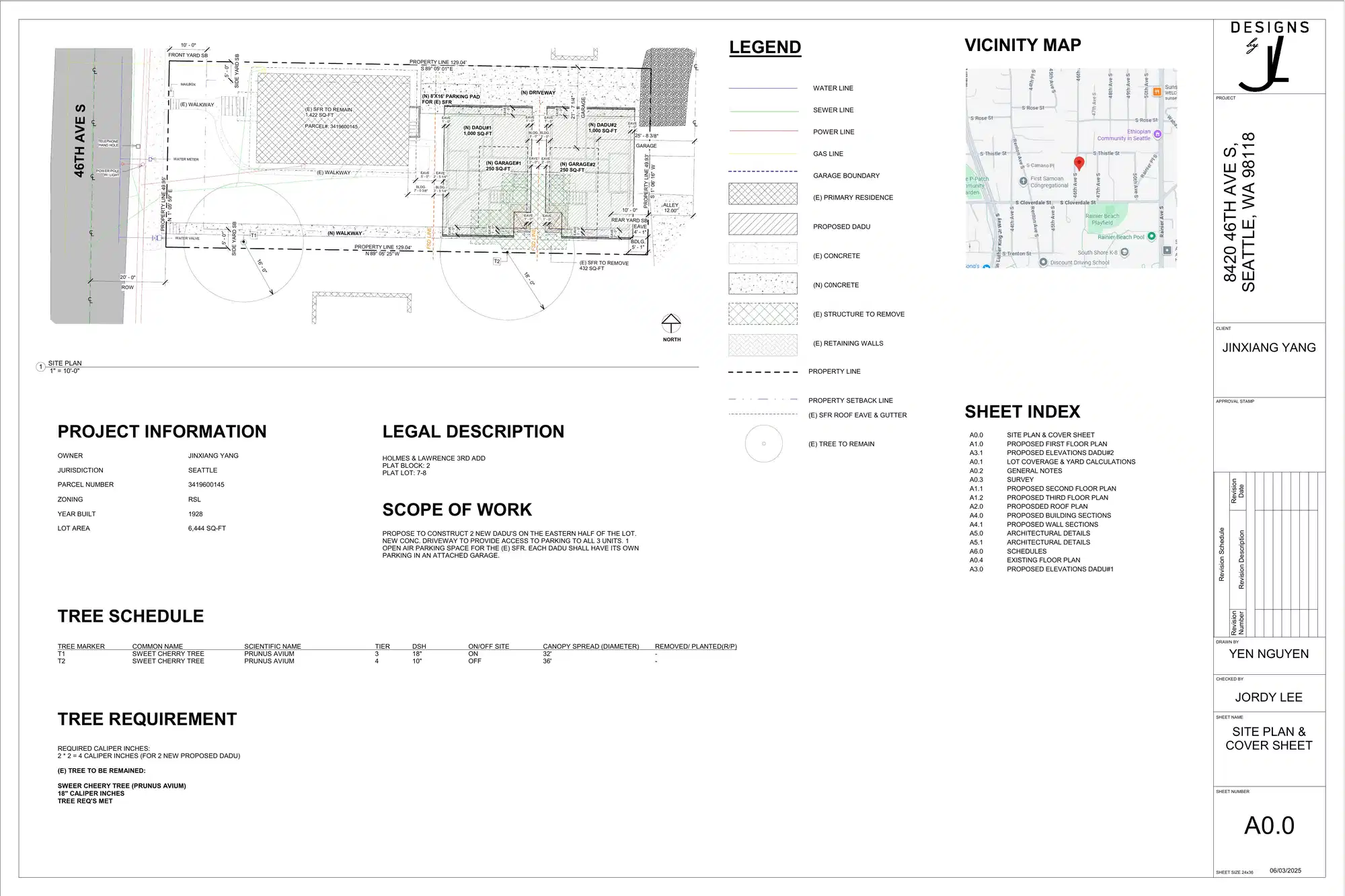 Site plan for 8424 46th Ave S
