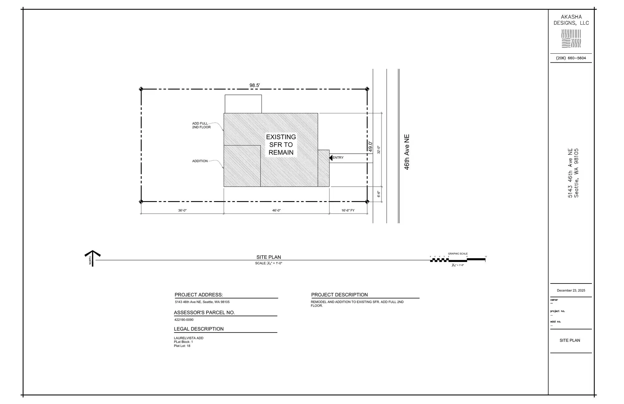 Site plan for 5143 46th Ave NE