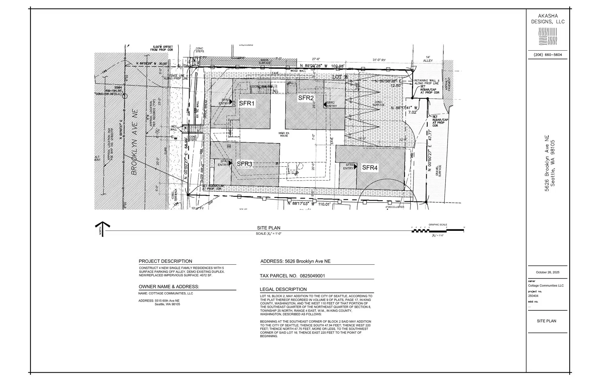 Site plan for 5626 Brooklyn Ave NE