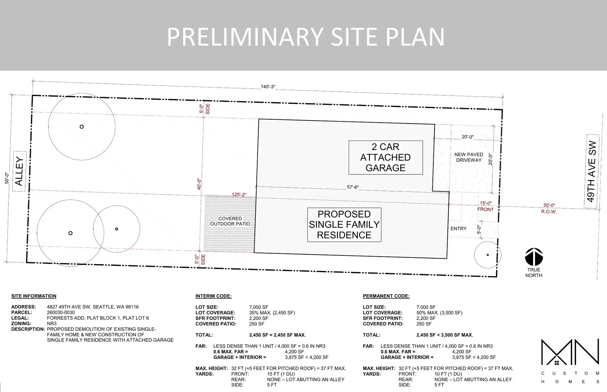 Site plan for 4829 49th Ave SW