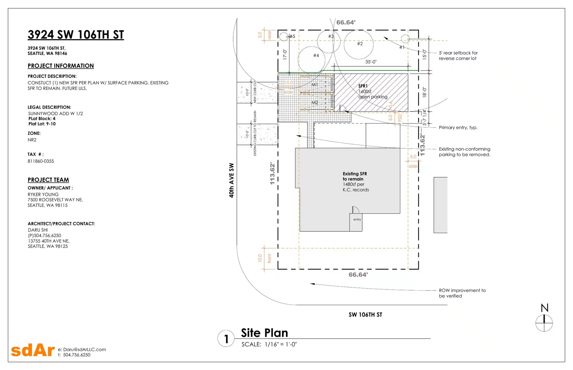 Site plan for 10448 40th Ave SW