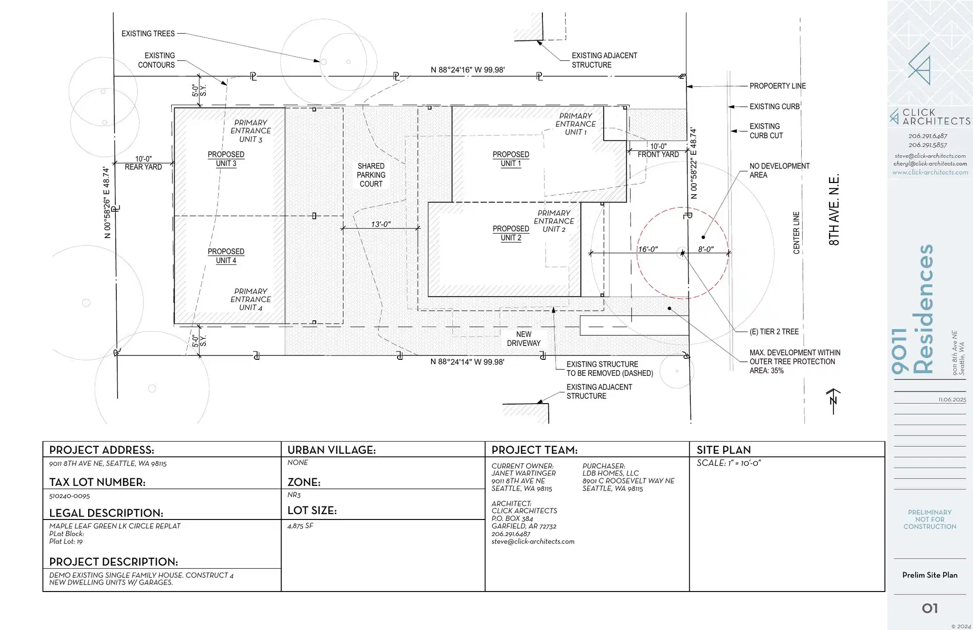 Site plan for 9011 8th Ave NE