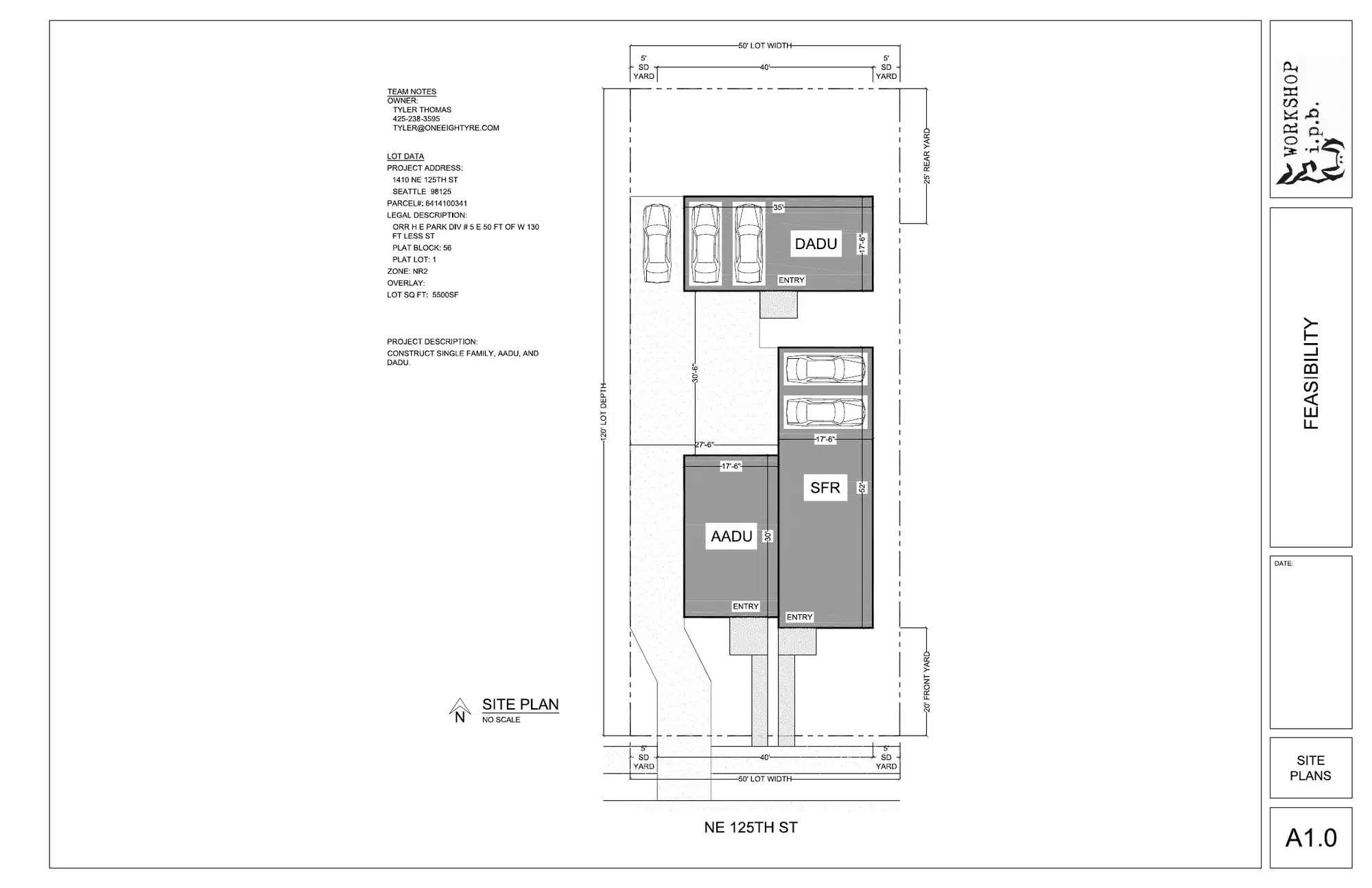 Site plan for 12510 14th Ave NE