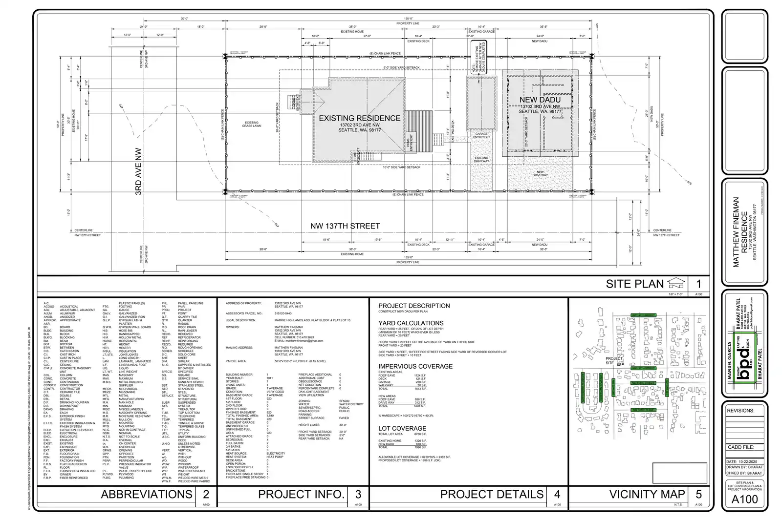 Site plan for 146 NW 137th St