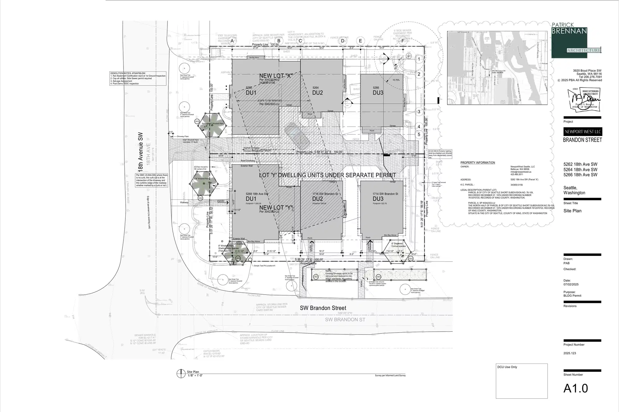 Site plan for 5262 18th Ave SW