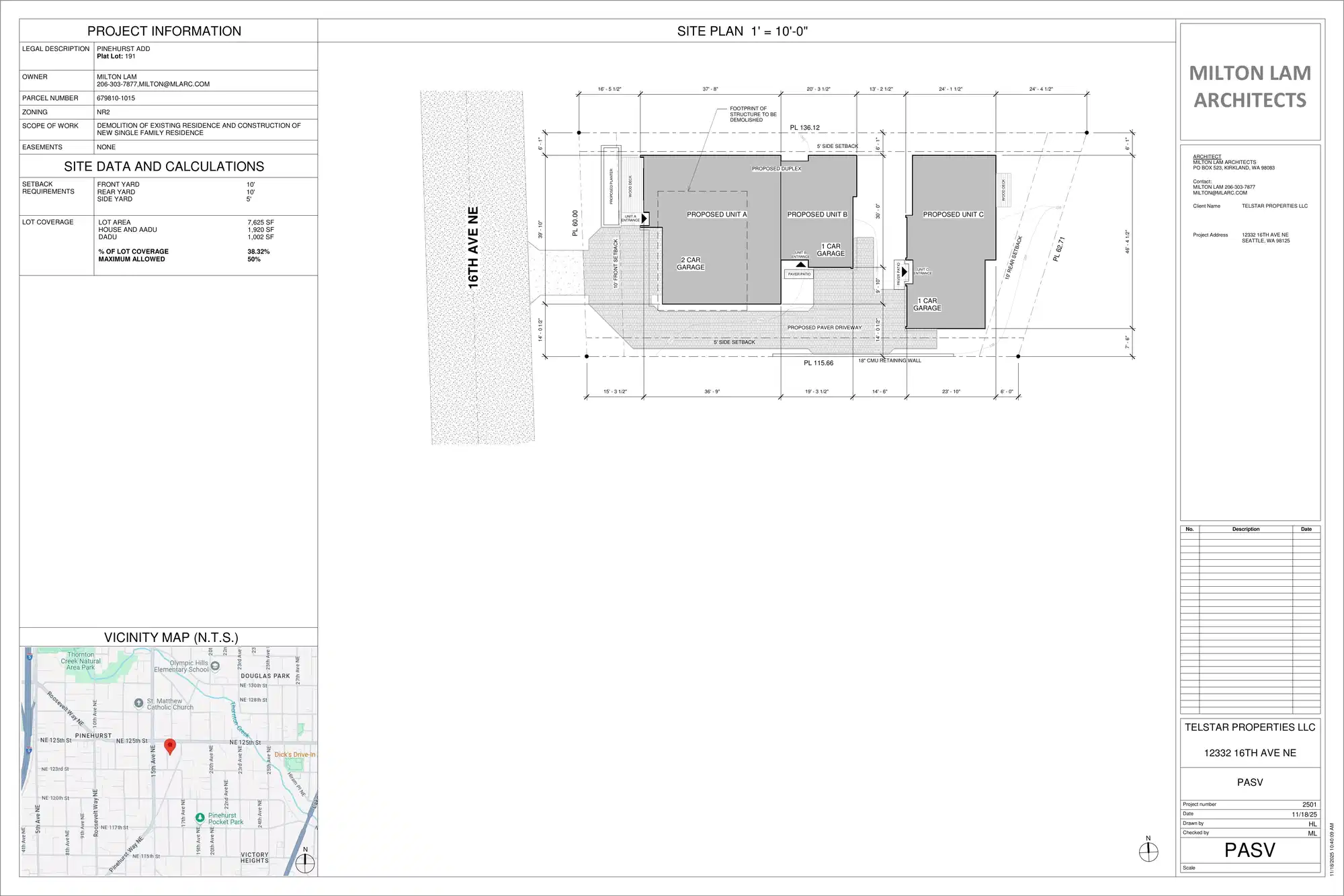 Site plan for 12328 16th Ave NE
