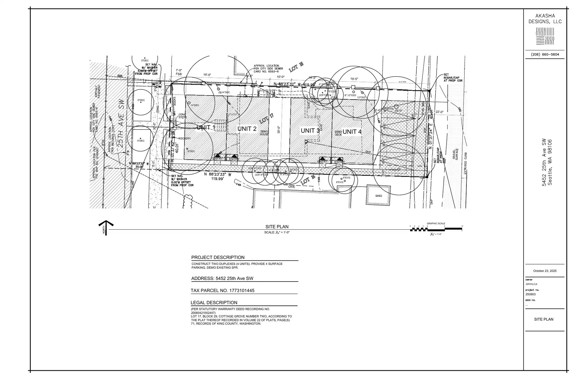 Site plan for 5454 A 25th Ave SW