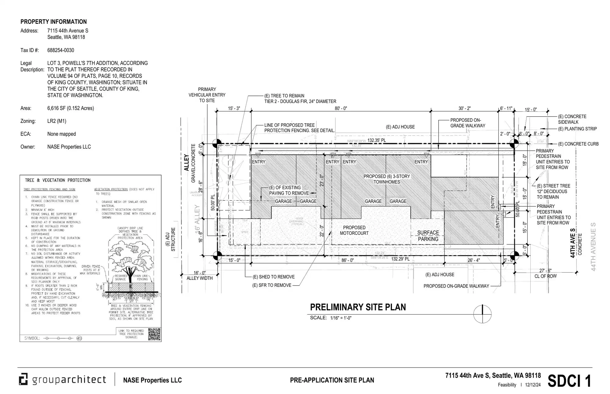 Site plan for 7115 44th Ave S