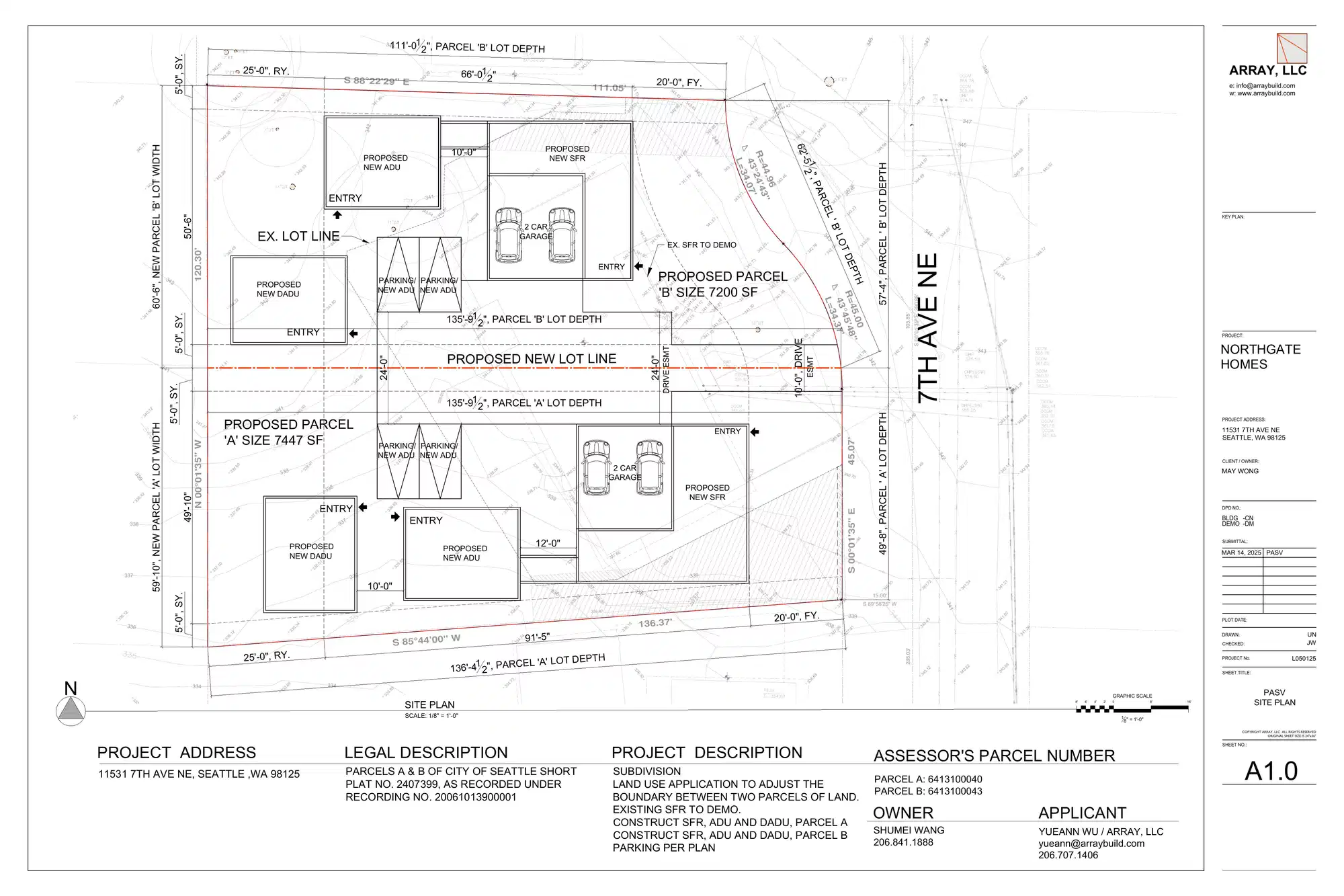 Site plan for 11531 7th Ave NE