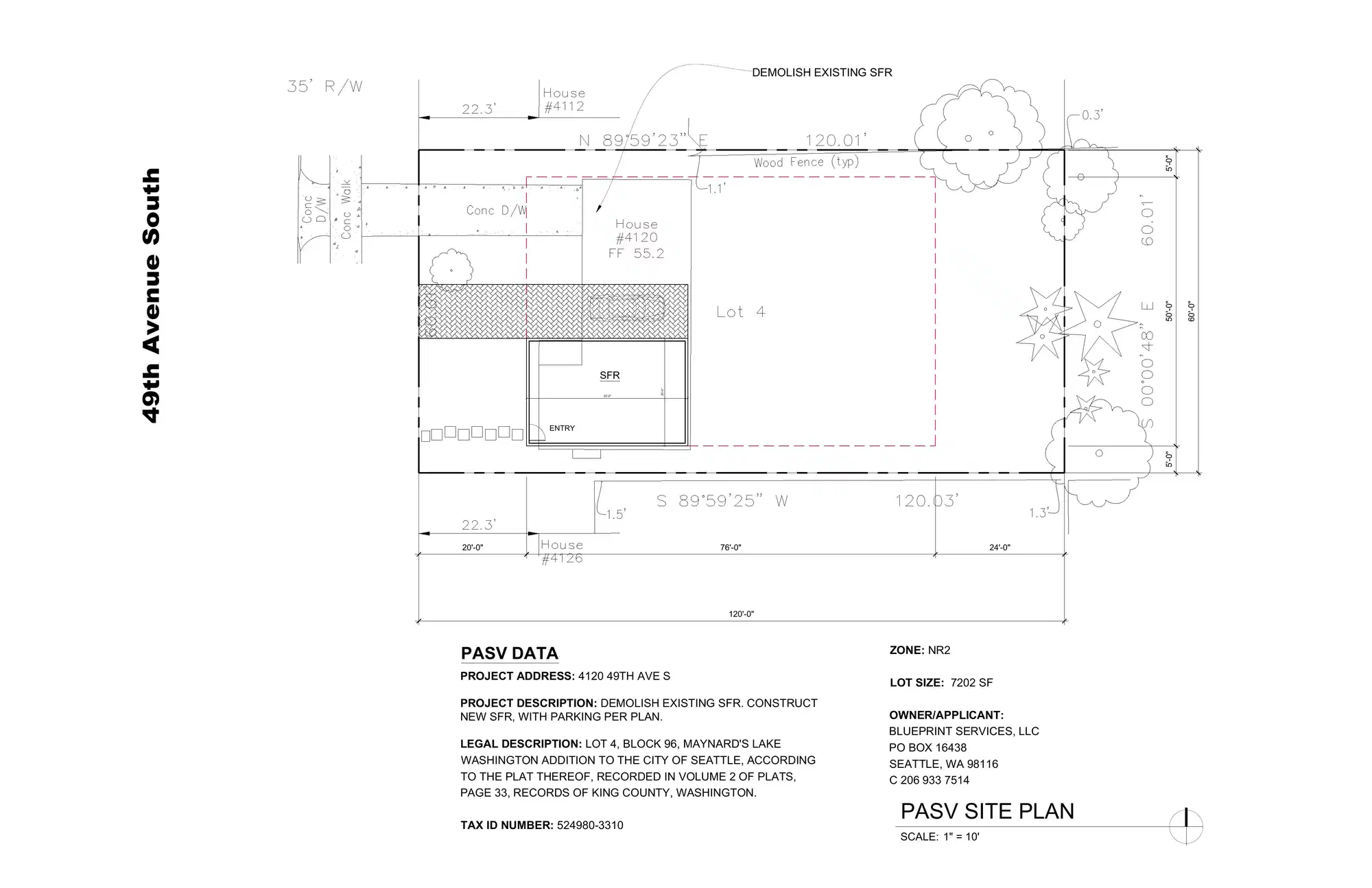 Site plan for 4120 49th Ave S