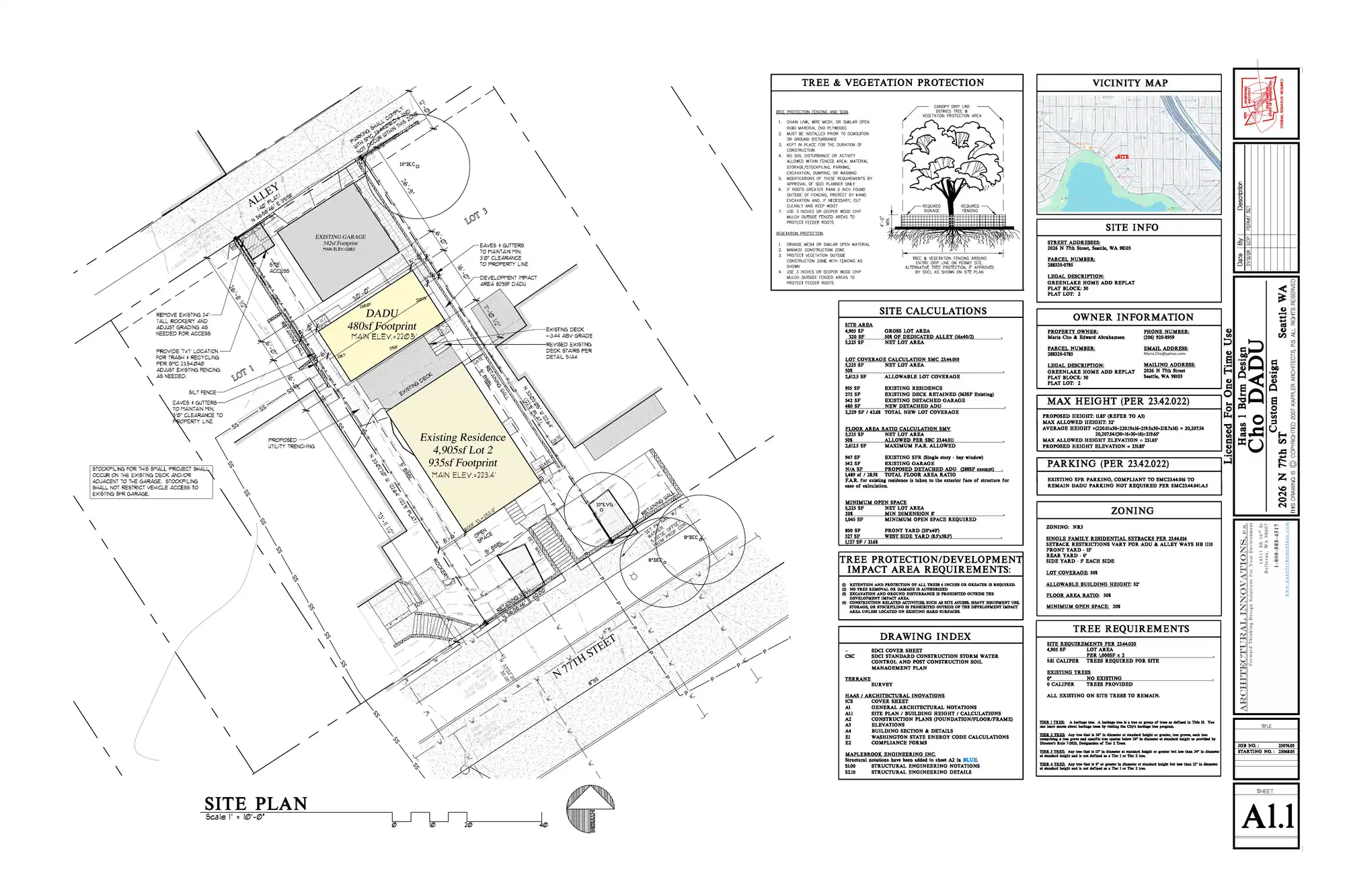Site plan for 2028 N 77th St