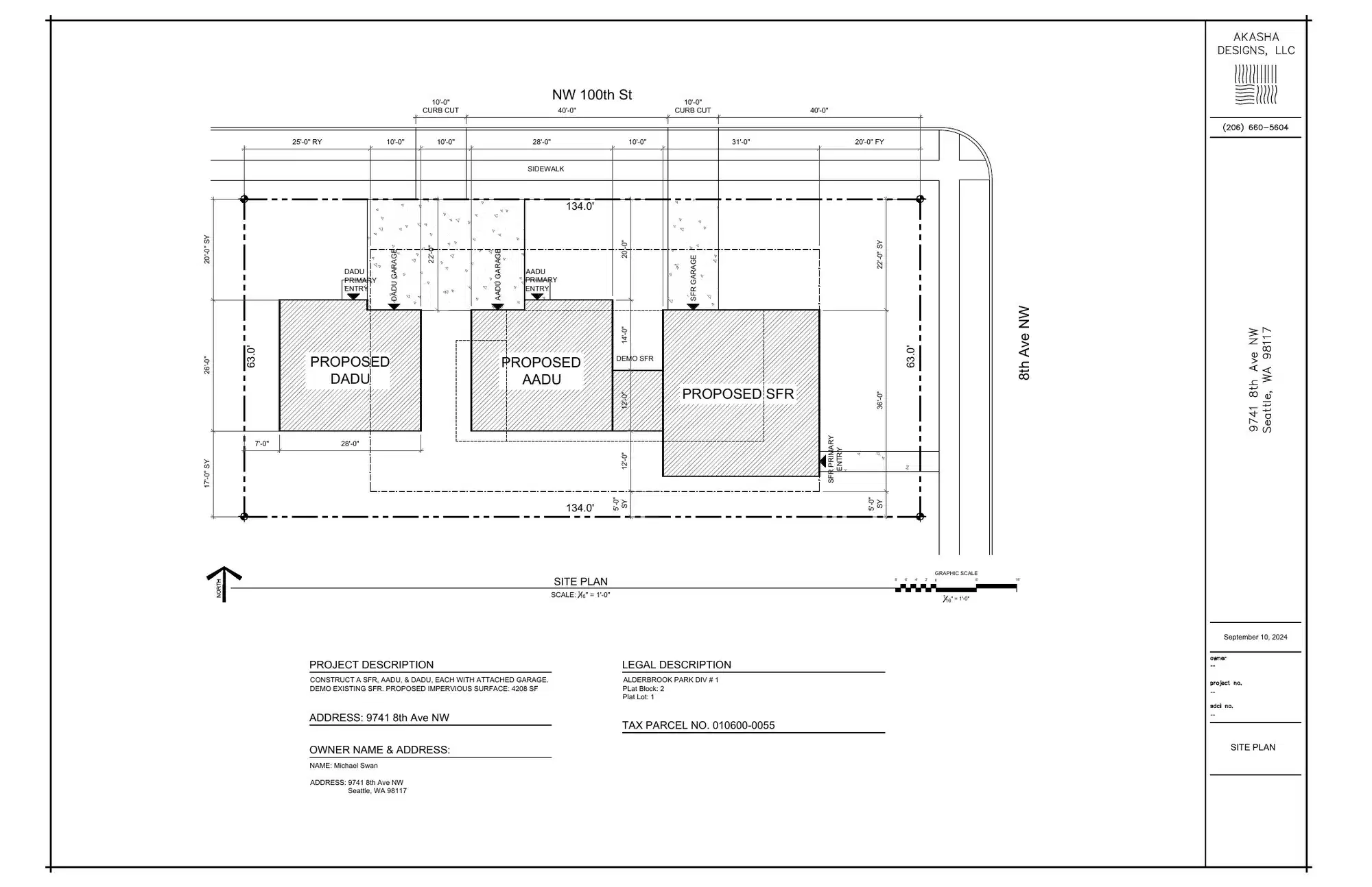 Site plan for 9741 8th Ave NW