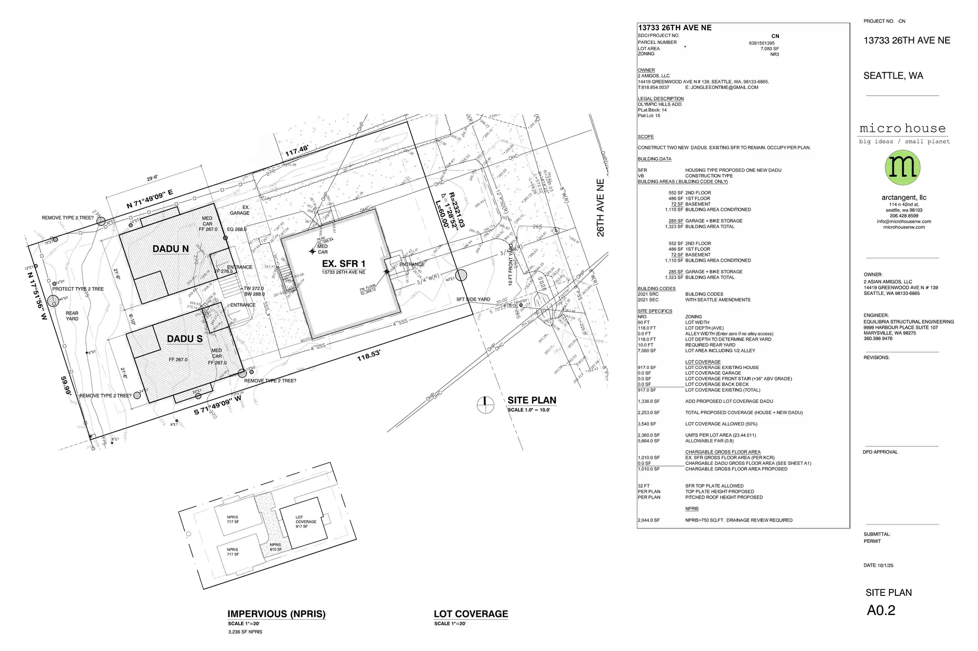 Site plan for 13735 26th Ave NE