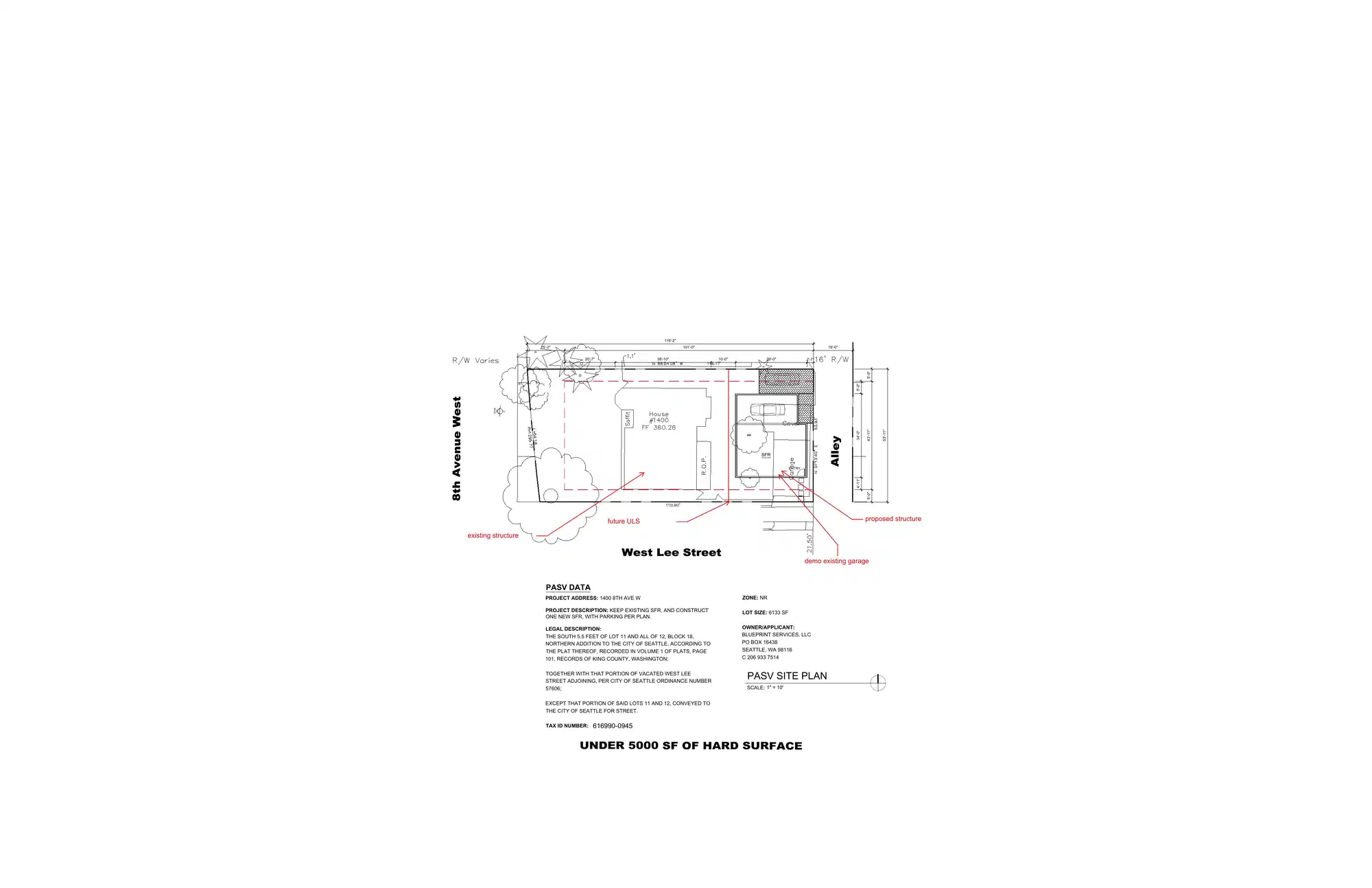Site plan for 716 W Lee St
