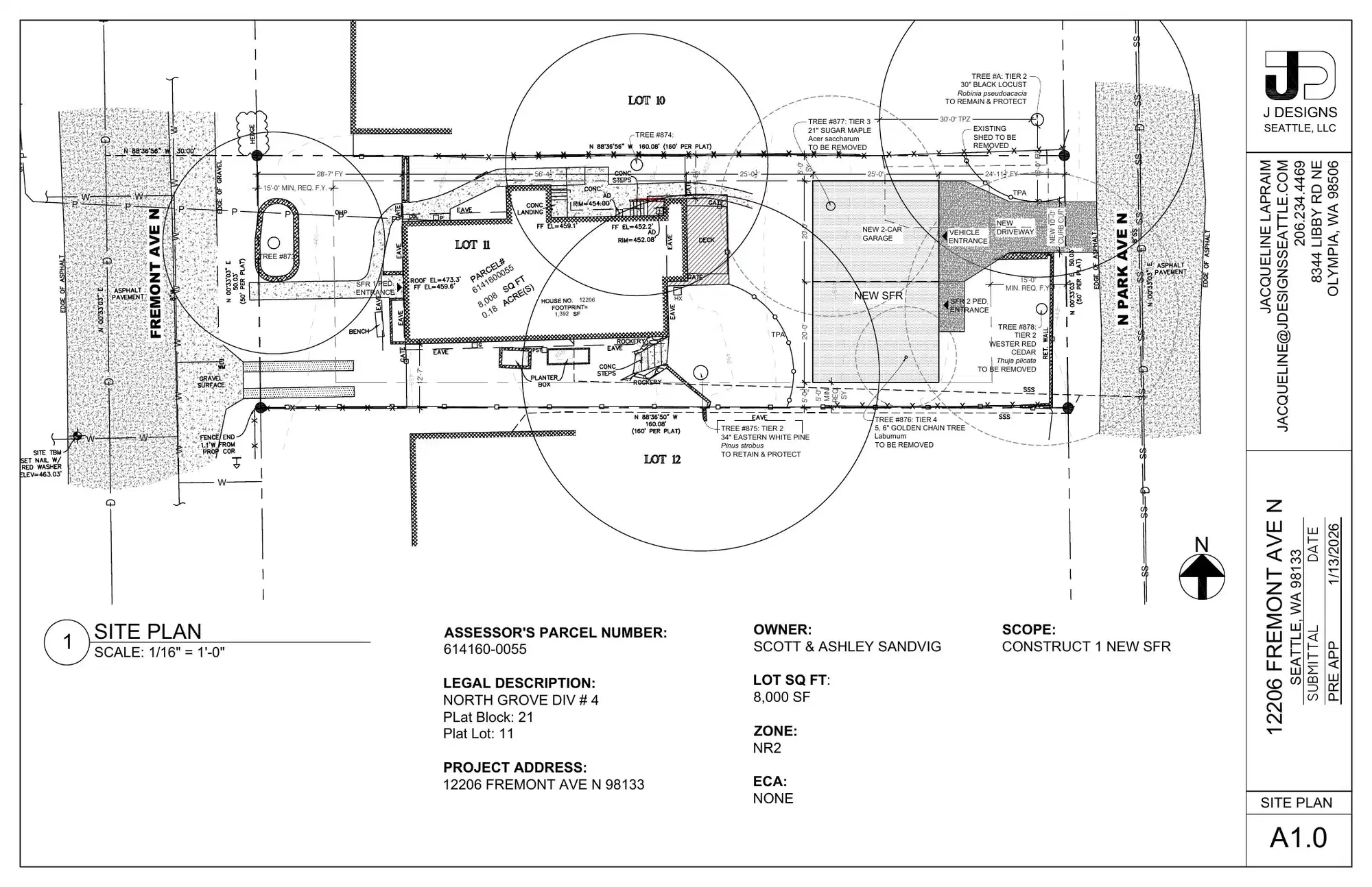 Site plan for 12207 North Park Ave N