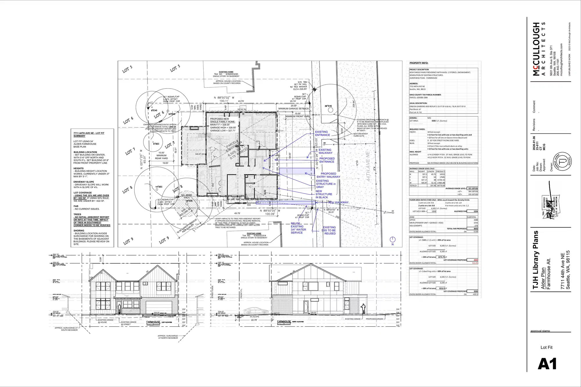 Site plan for 7711 44th Ave NE