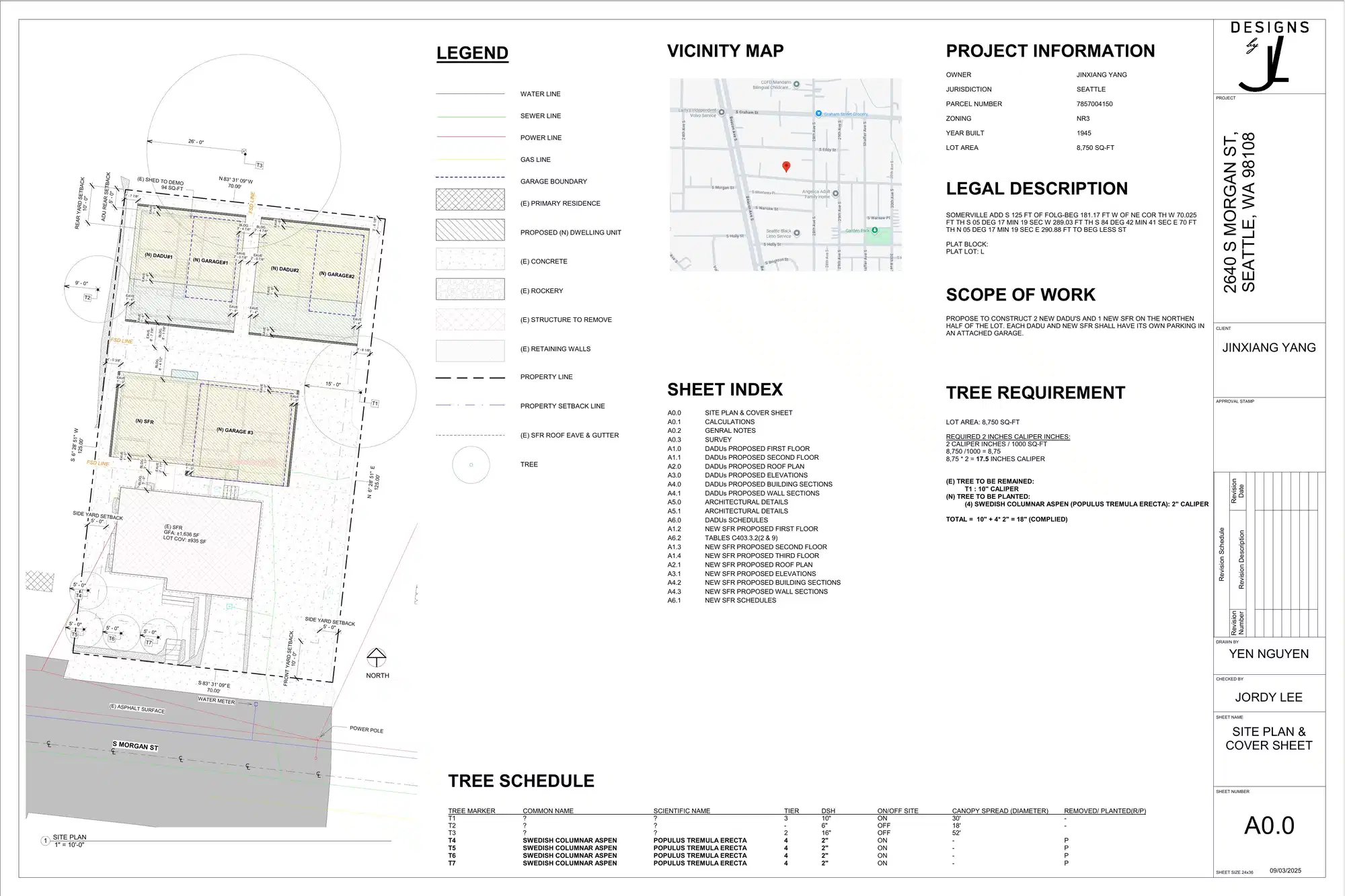 Site plan for 2644 S Morgan St