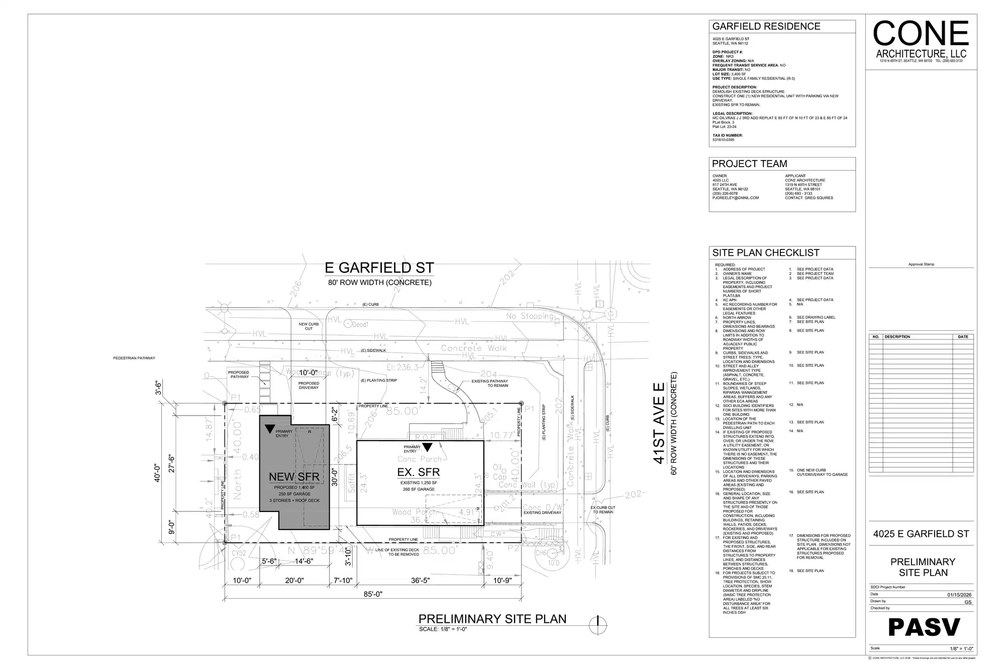 Site plan for 4025 E Garfield St