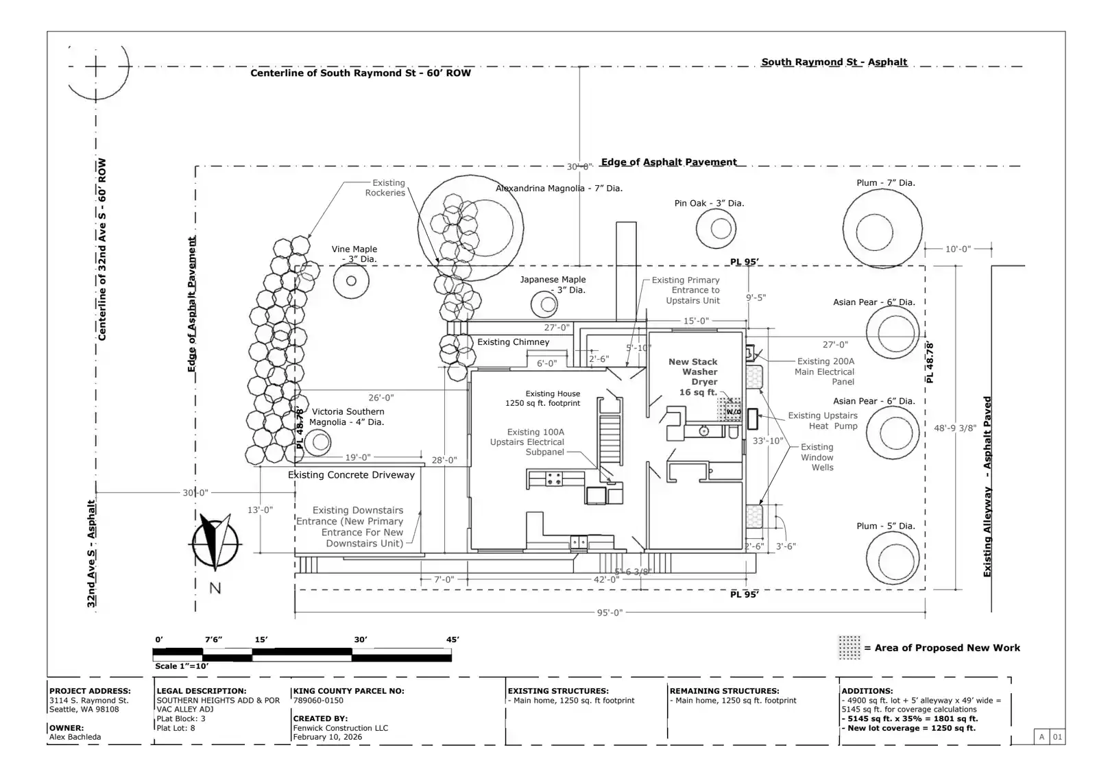 Site plan for 3114 S Raymond St