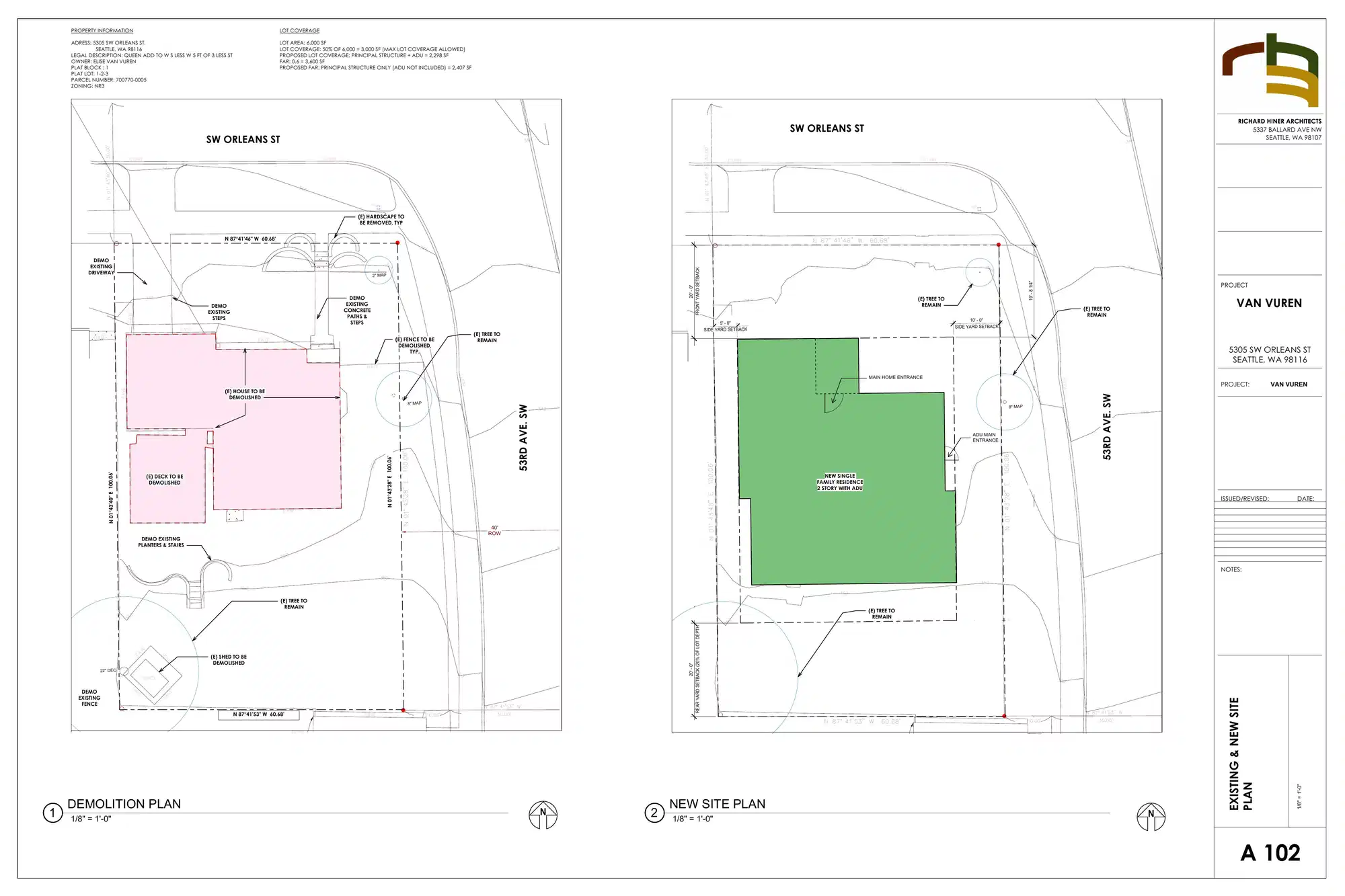 Site plan for 5305 SW Orleans St
